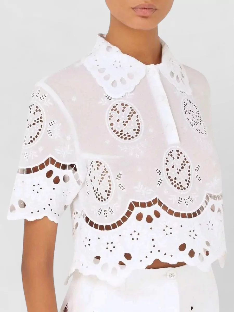 Dolce&Gabbana Cotton Cropped Short Sleeve Polo Shirt
