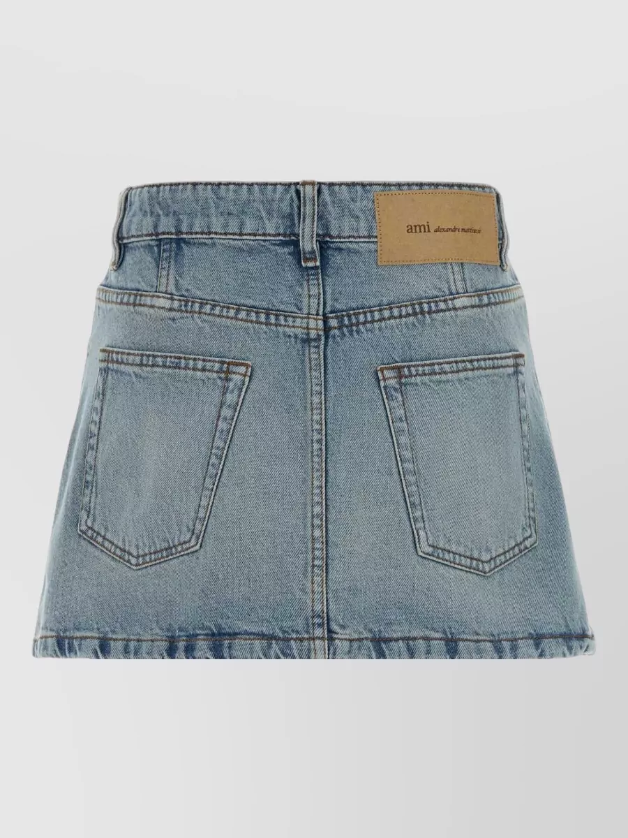 Ami Paris Denim High-Rise Mini Skirt