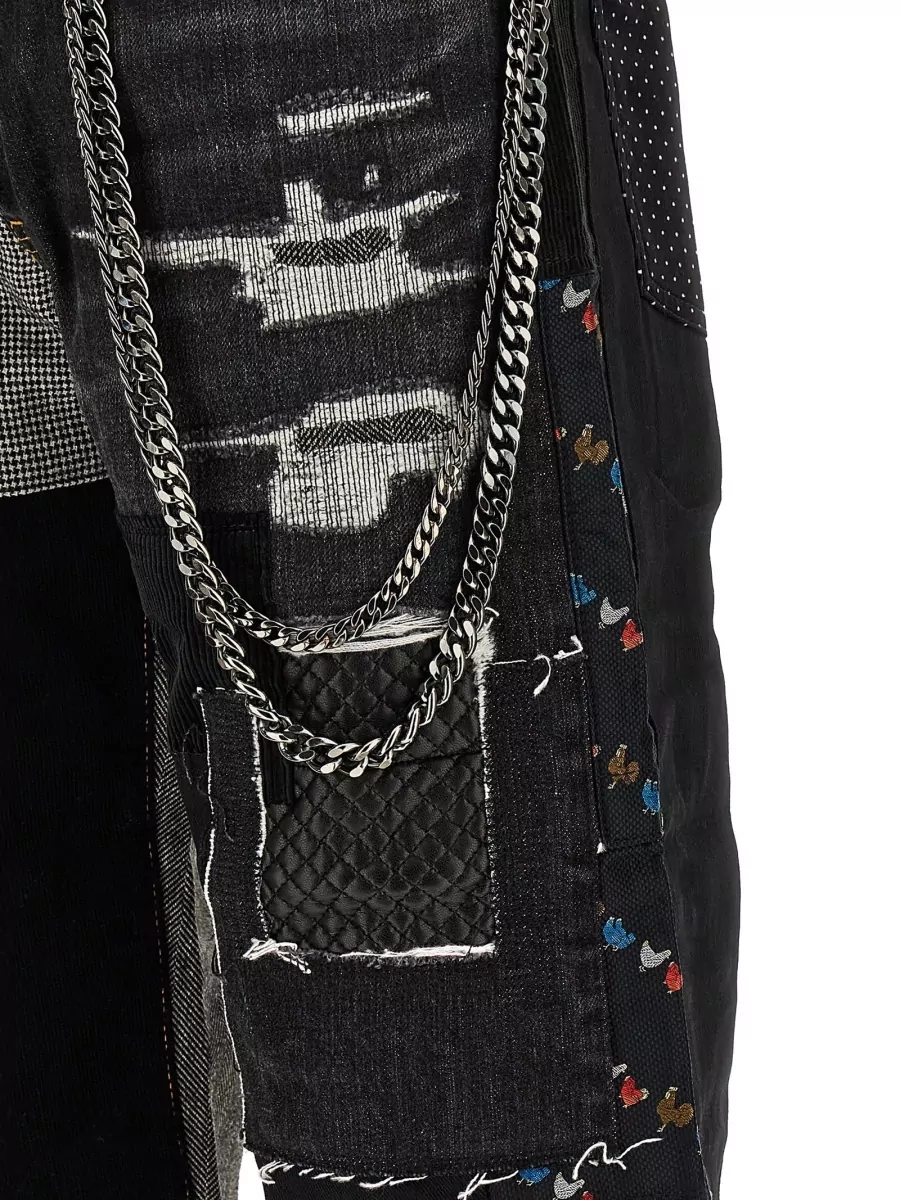 Junya Watanabe Patchwork Wide-Leg Denim Jeans