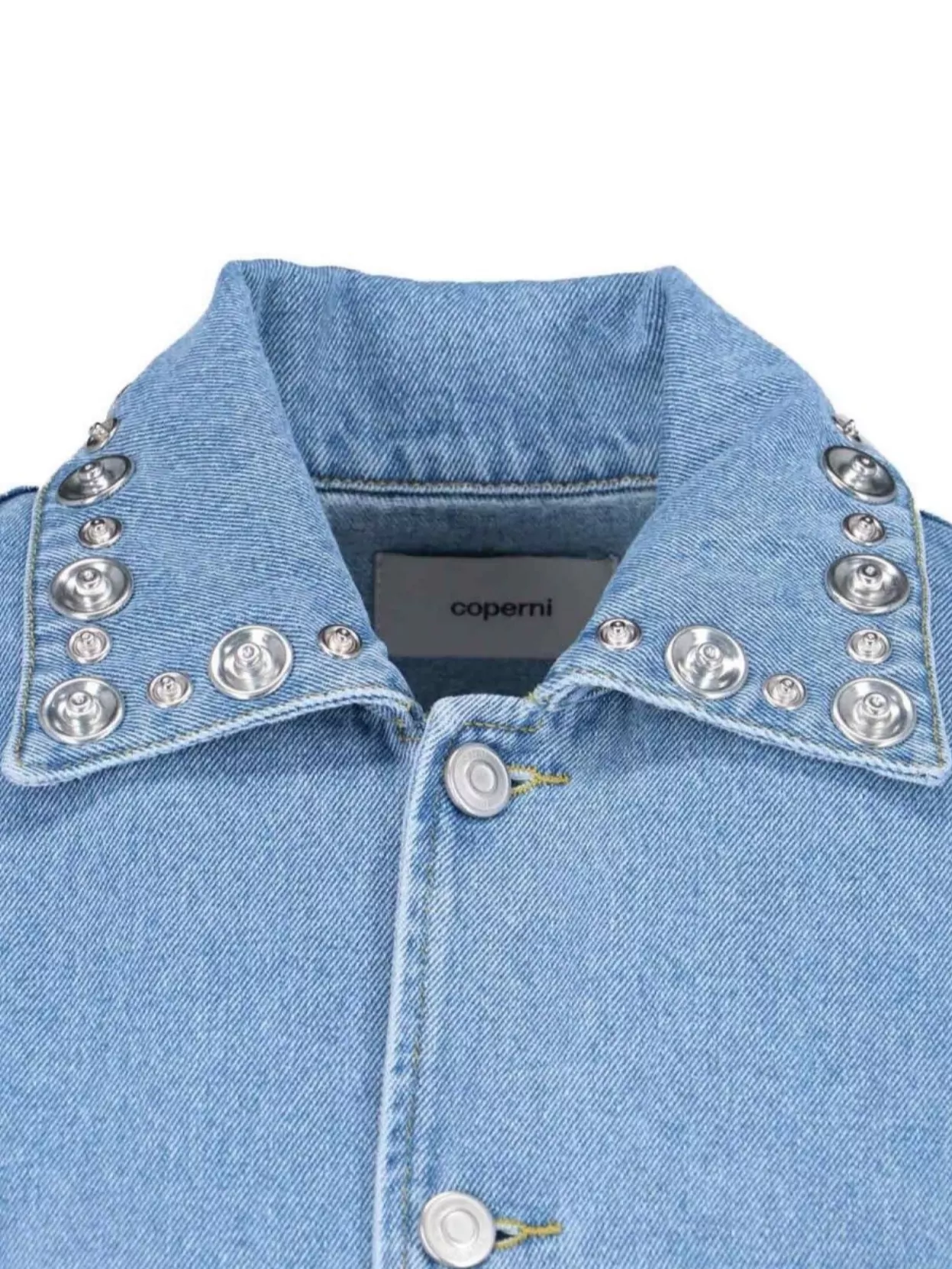Coperni Collared Casual Jacket Studded Accents In Blue
