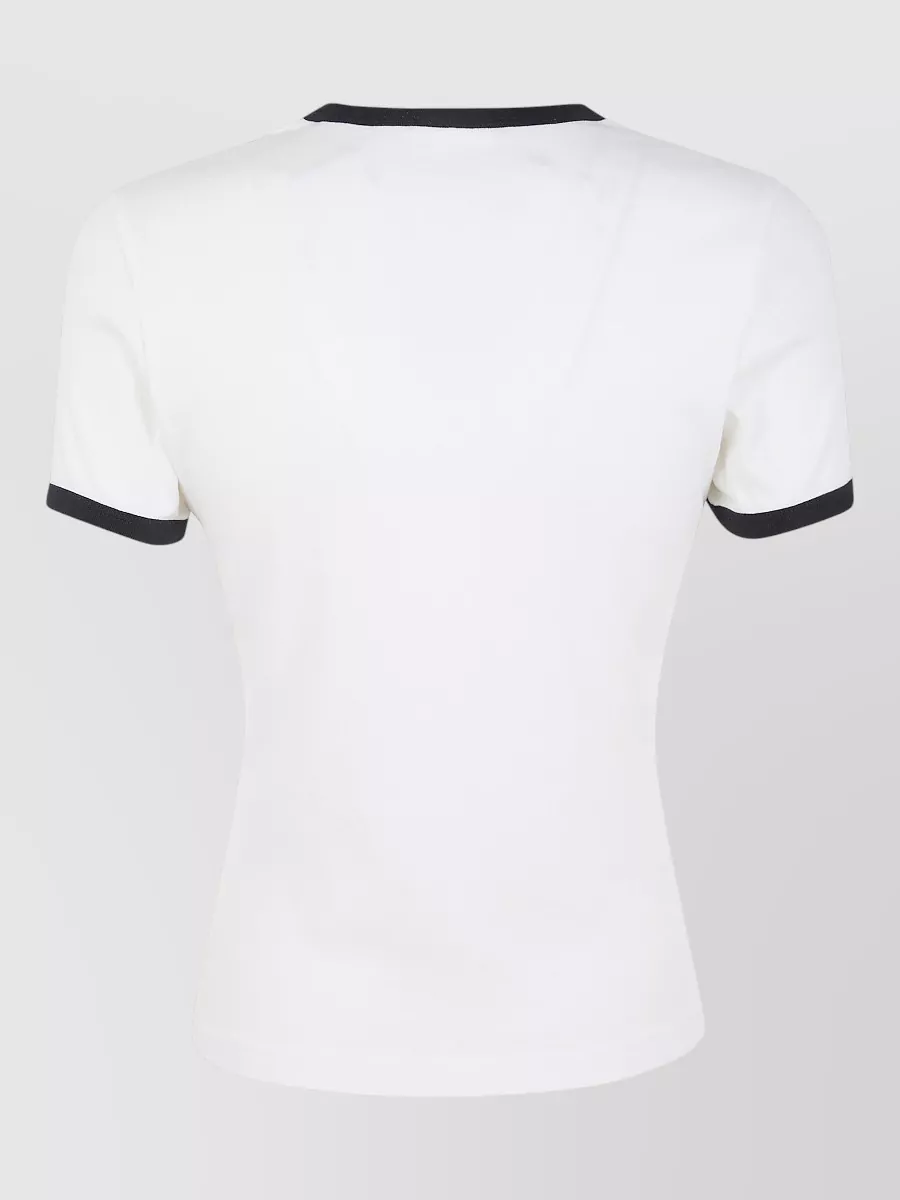 Courrèges Signature Contrast Trim Crew Neck T Shirt