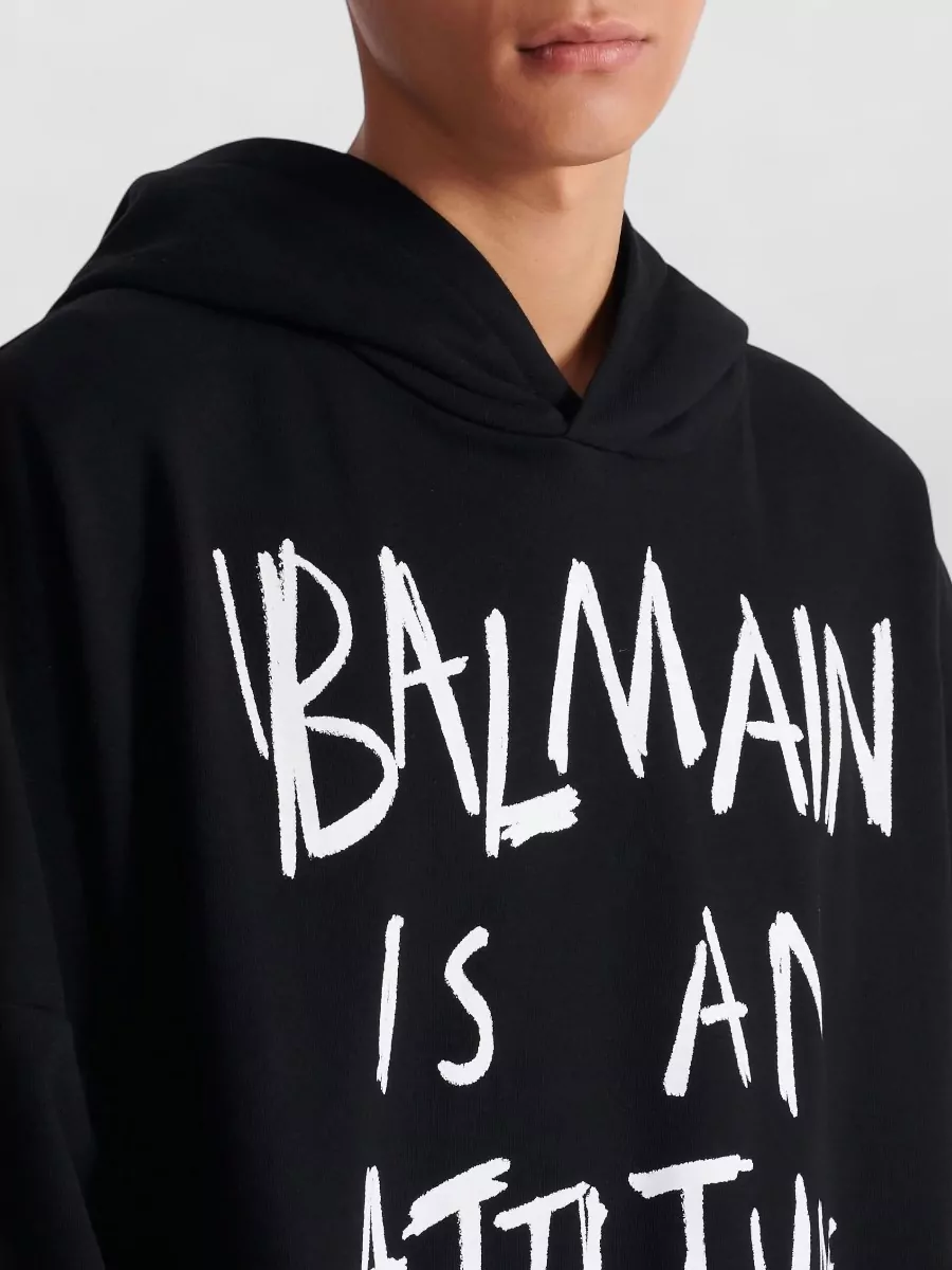 Balmain Printed Cotton Hoodie