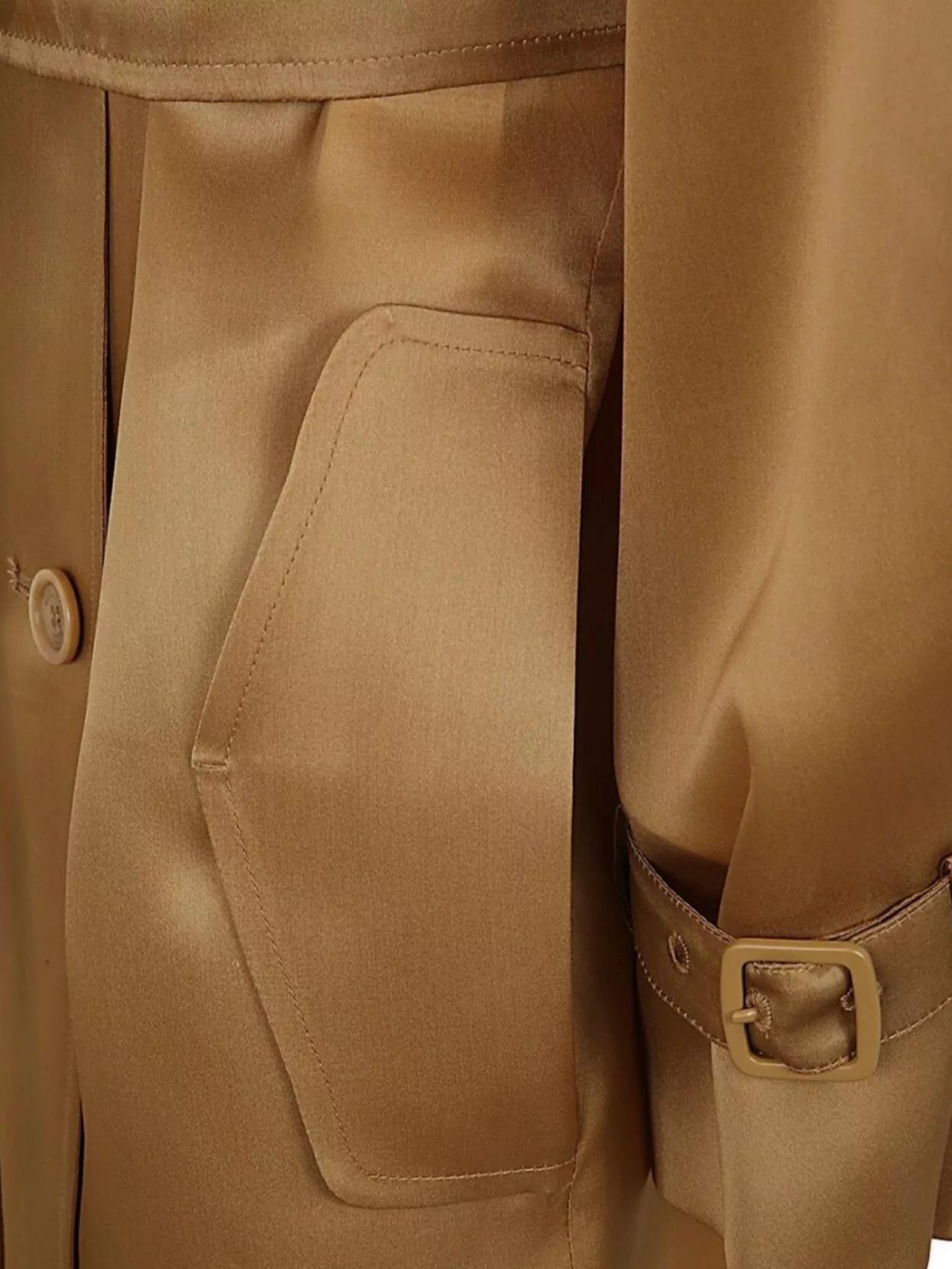 Max Mara Belted Organdy Trench Coat Featuring Pockets In Brown