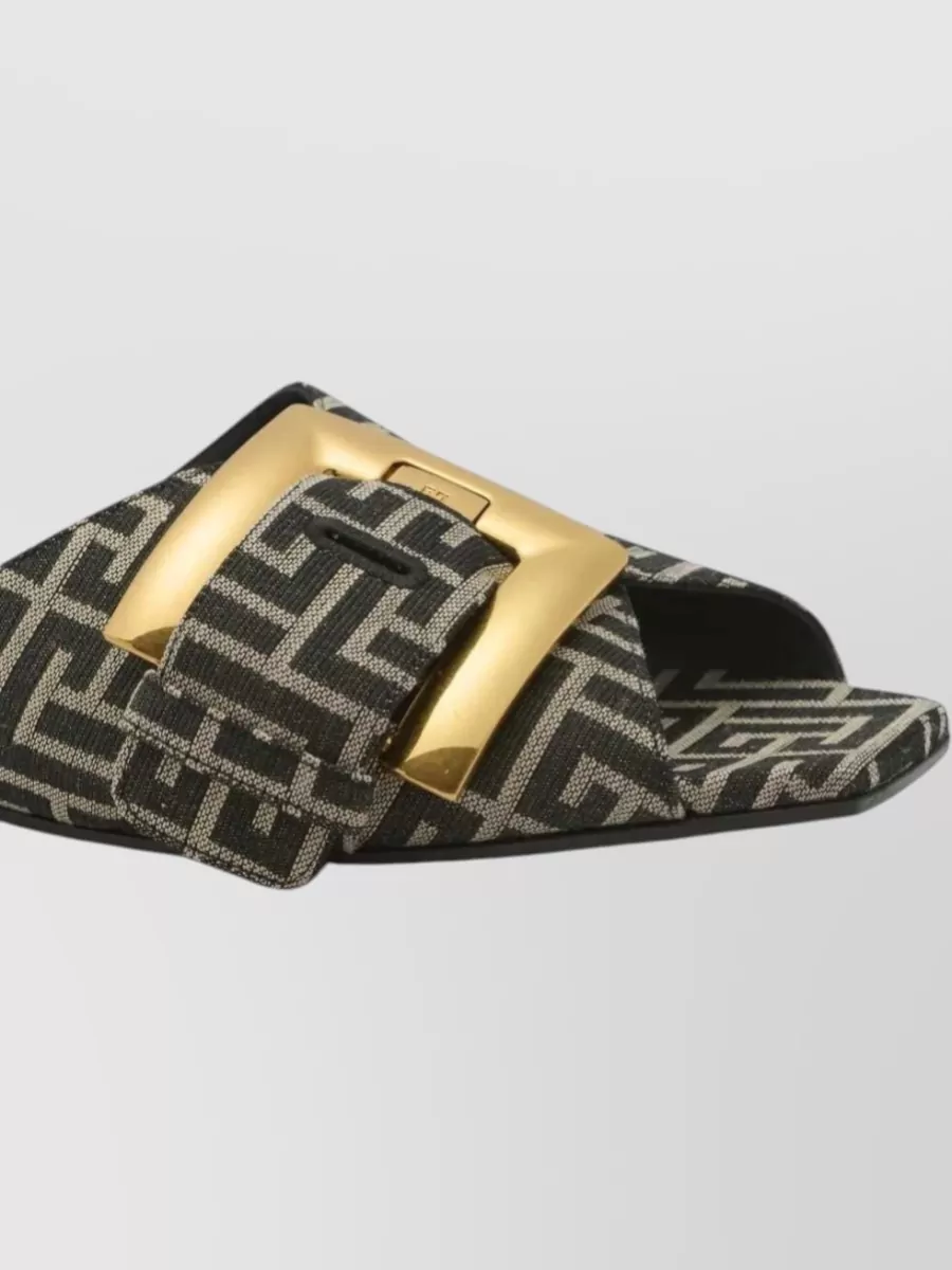 Balmain Monogram Jacquard Flat Sandals