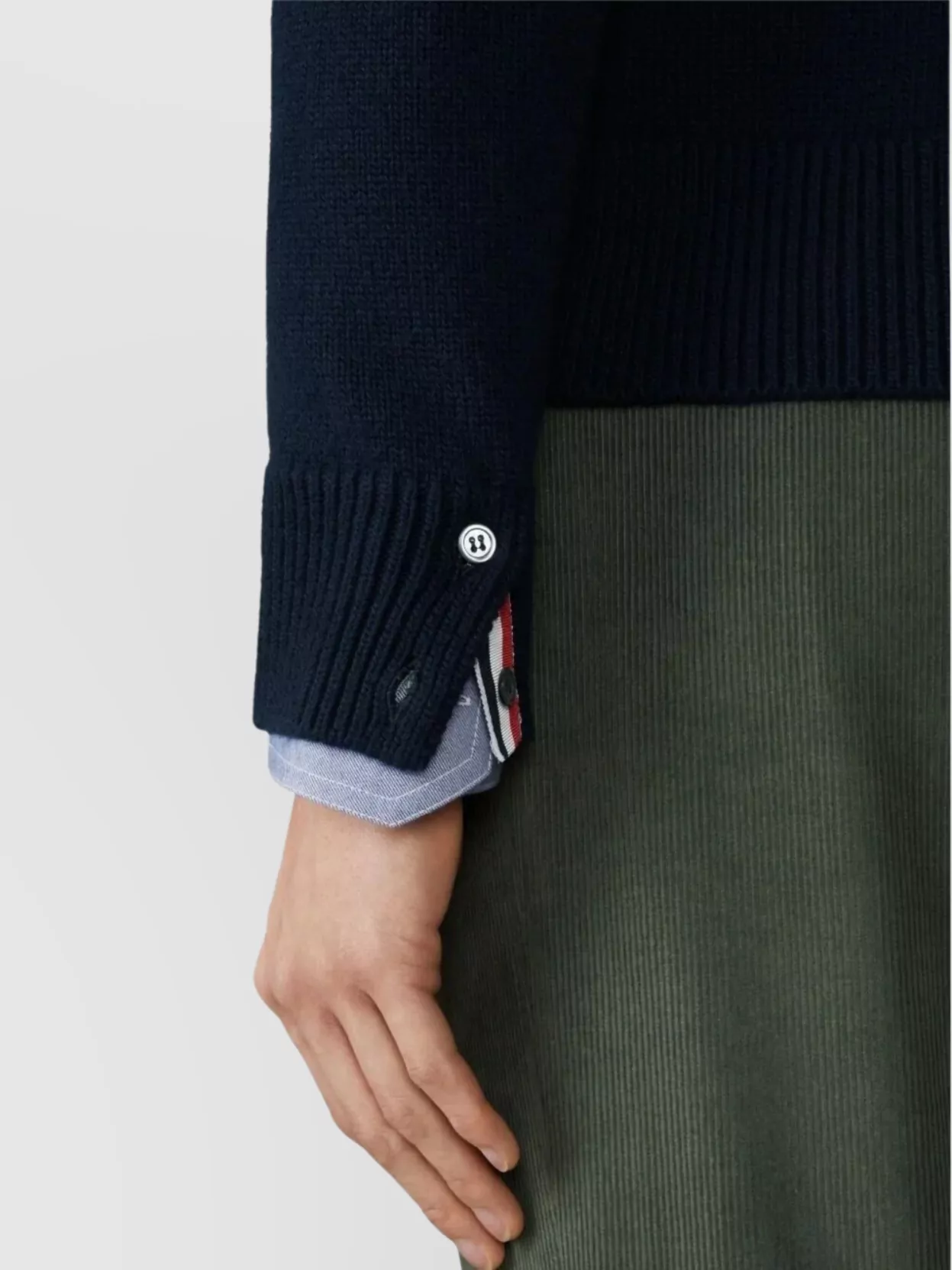 Thom Browne Striped Detail Knitwear Ribbed Cuffs