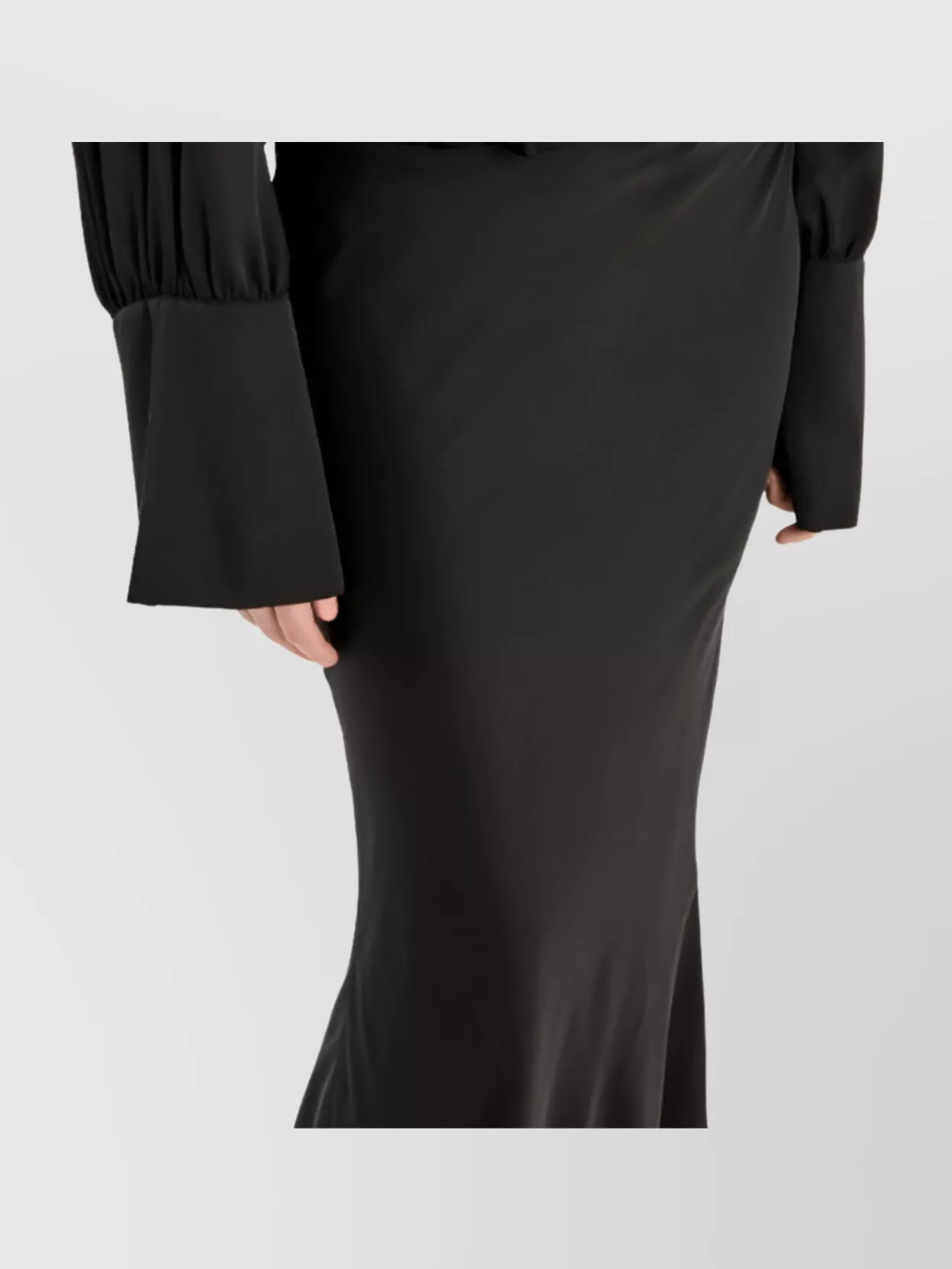 Rotate V-Neck Long Sleeve Floor-Length Dress