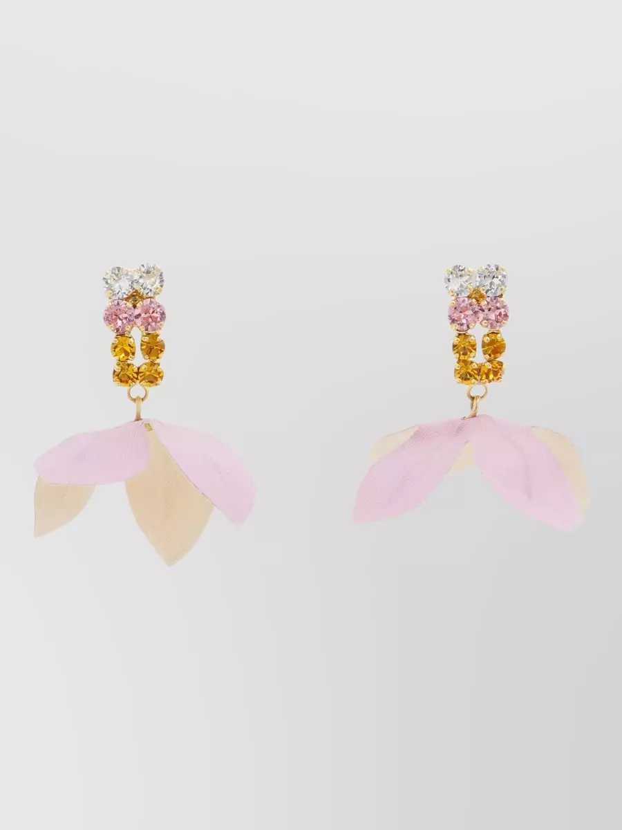 Marni crystal-embellished flower drop earrings