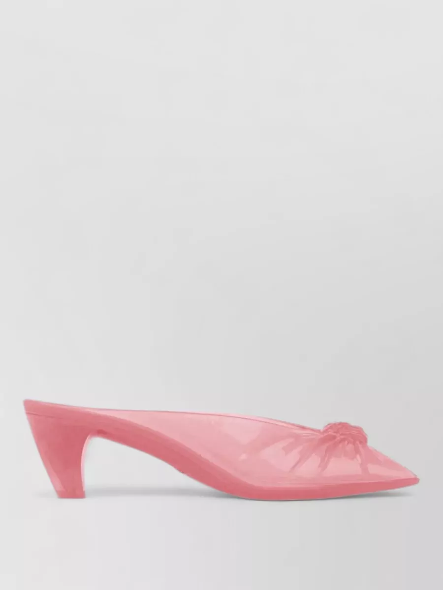 Chloé Jelly Knotted Pointed-Toe Kitten-Heel Mules
