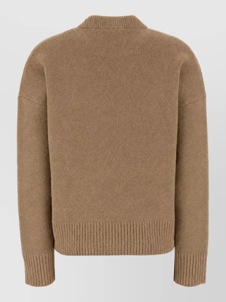 Ami Paris Alpaca wool ribbed crew-neck sweater