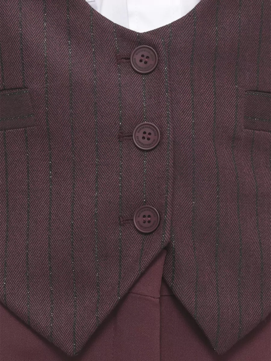 Mar De Margaritas Pinstripe V-Neck Sleeveless Vest