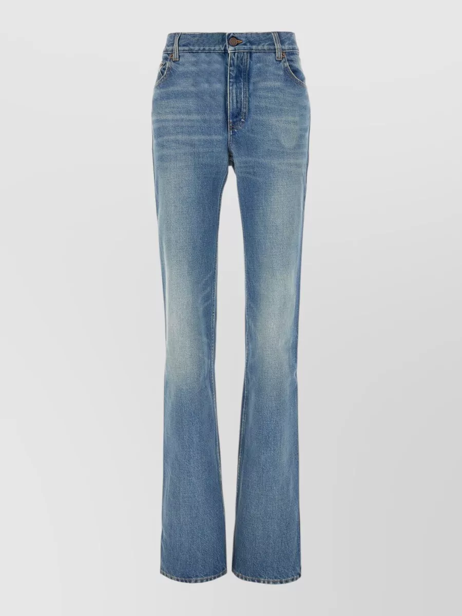 Chloé Denim Trousers Belt Loops Faded Five Pockets In Blue