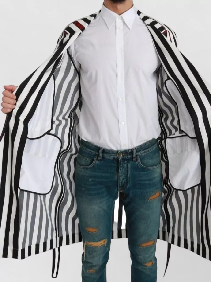 Dolce&Gabbana Striped belted robe