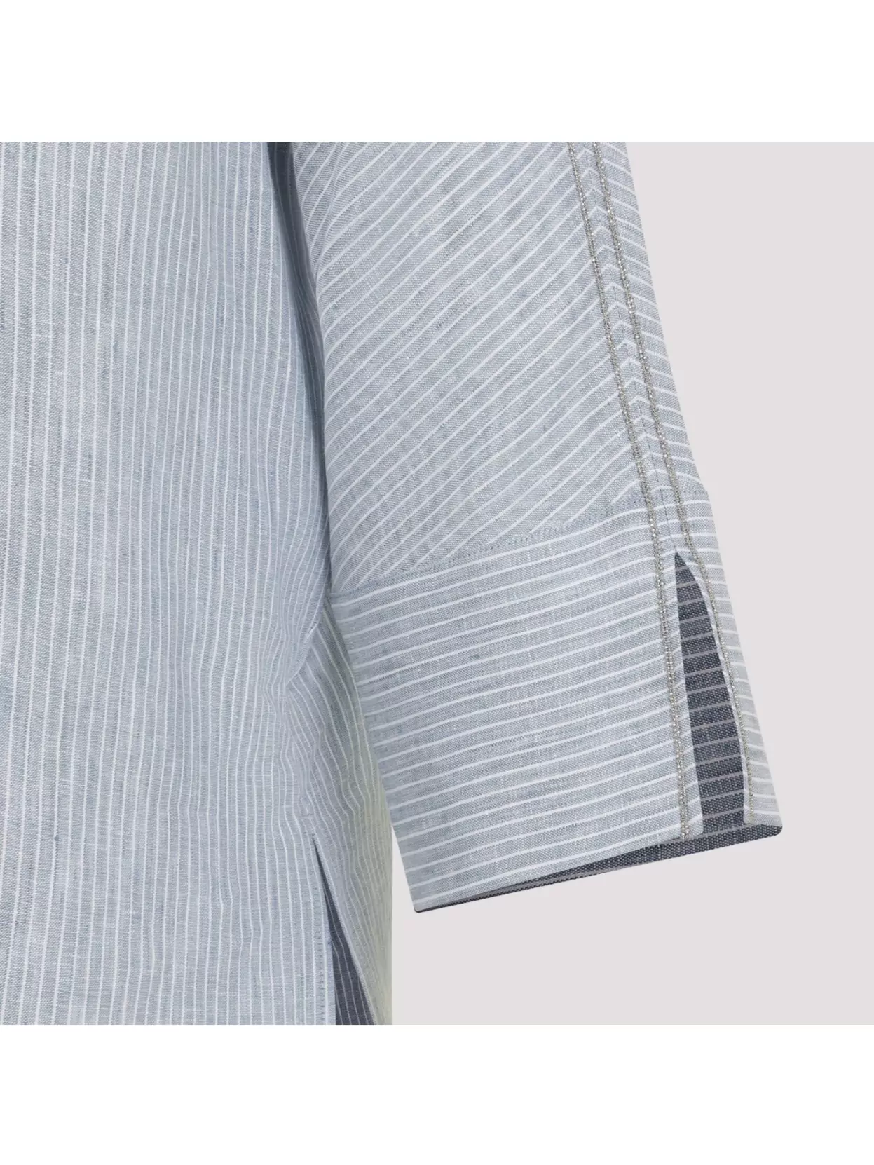 Shop Peserico Linen Shirt 3/4 Sleeves