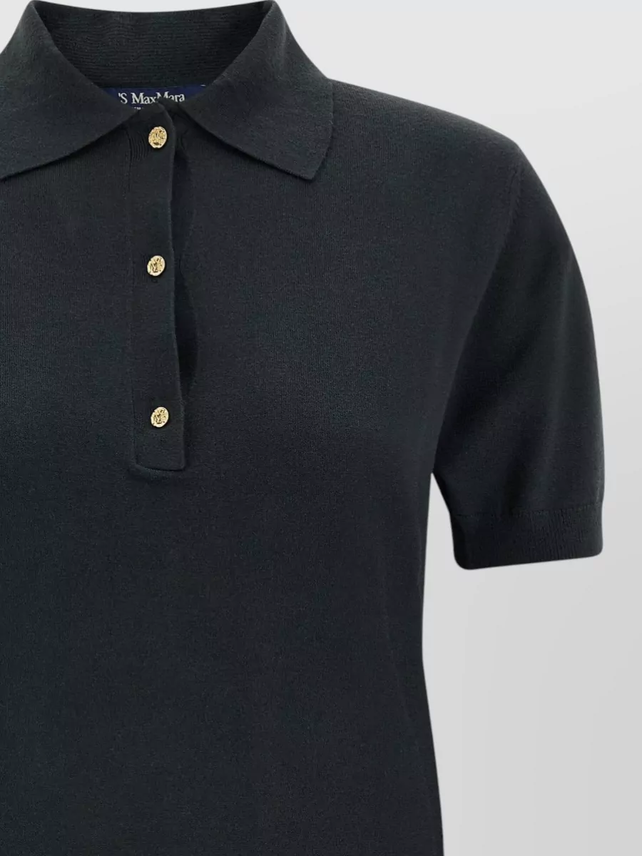 S Max Mara Silk Cashmere Knit Polo Shirt