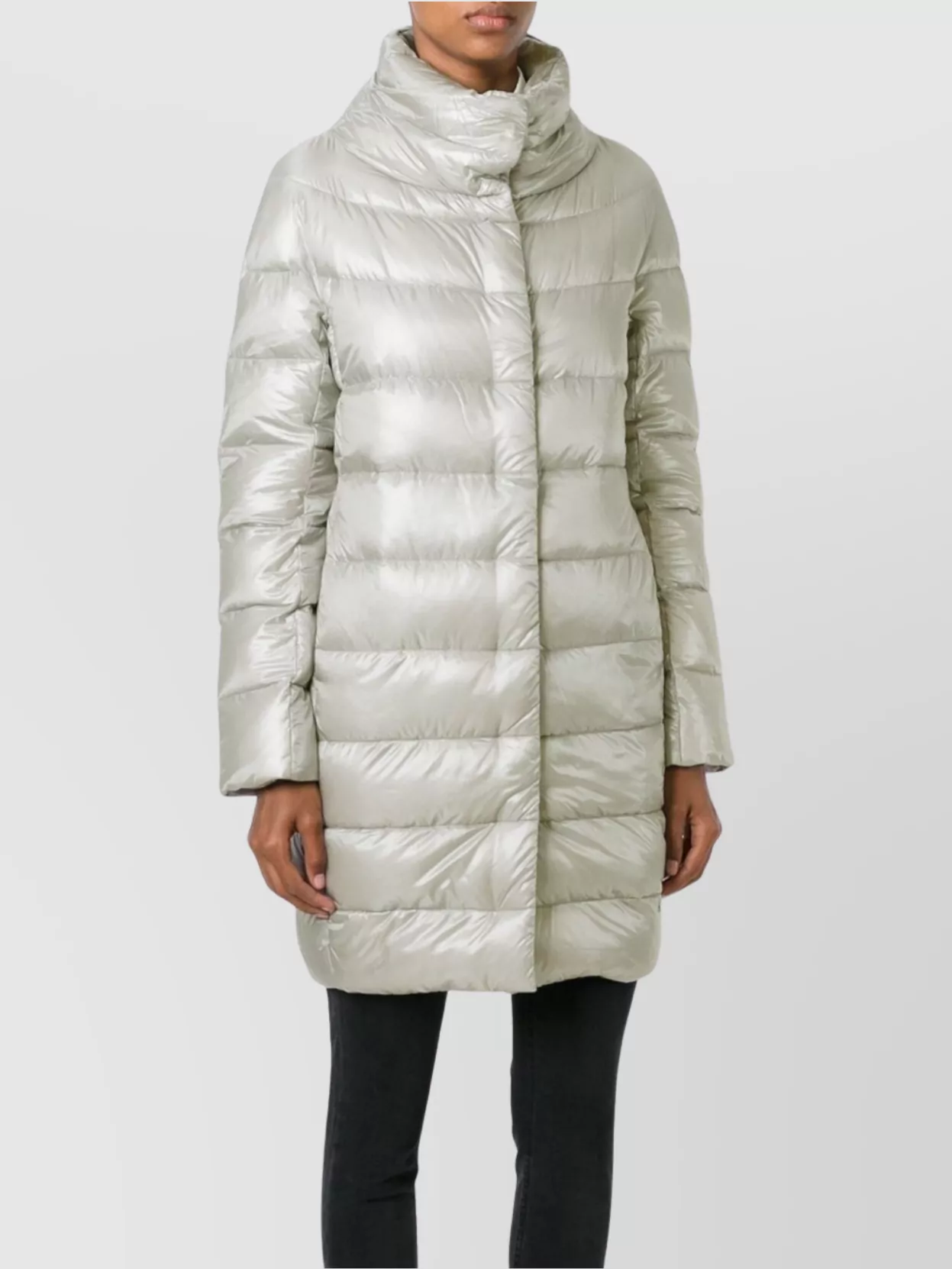 Herno Long Quilted Padded Coat With High Collar