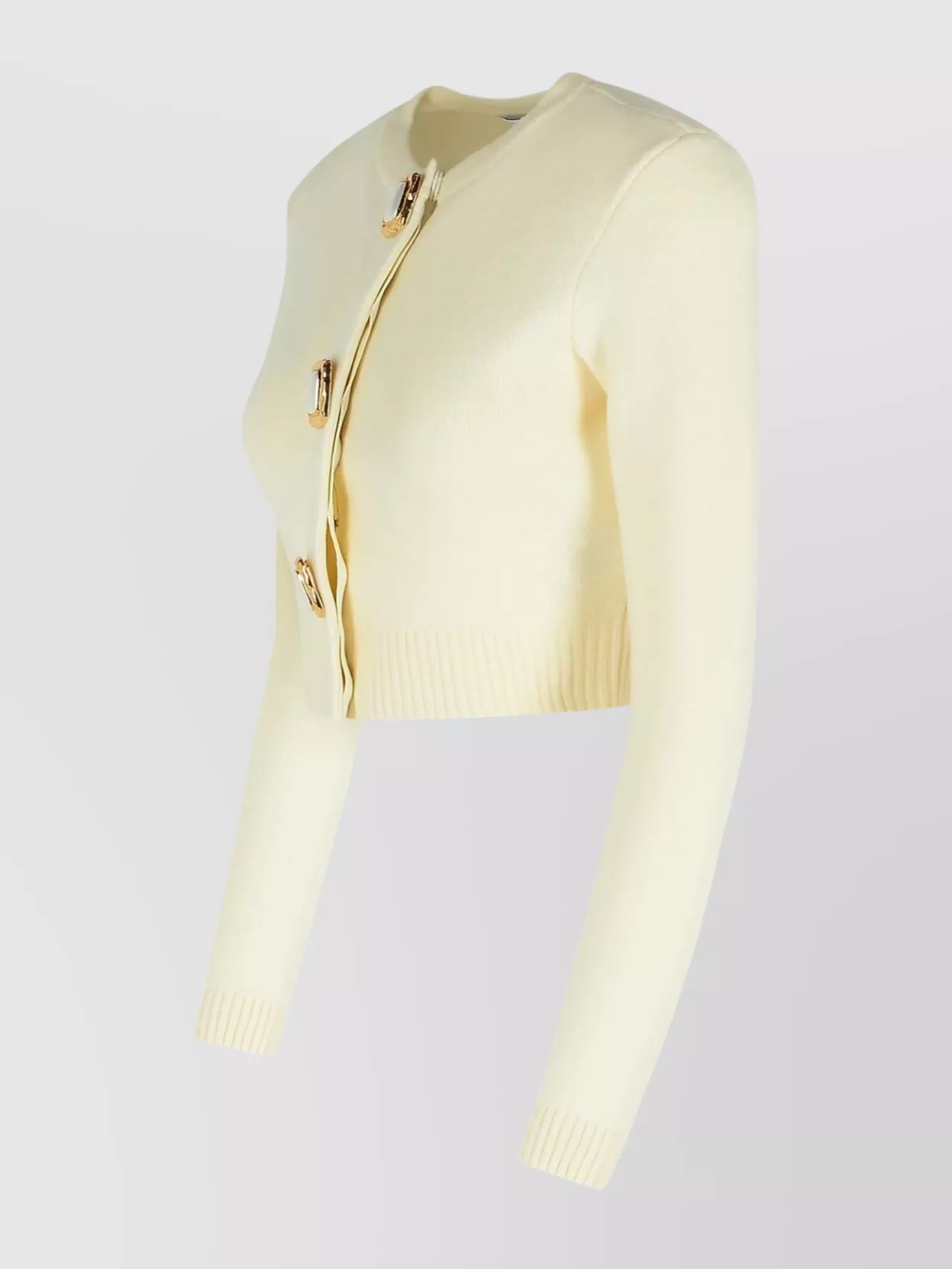 Self-Portrait Wool Ribbed Cropped Cardigan