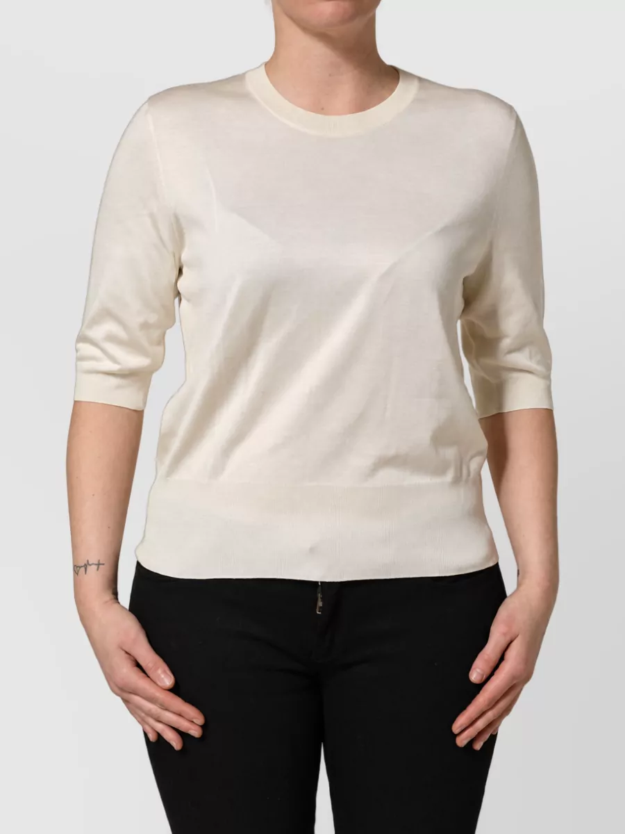 Dolce&Gabbana silk 3/4 sleeve crewneck top