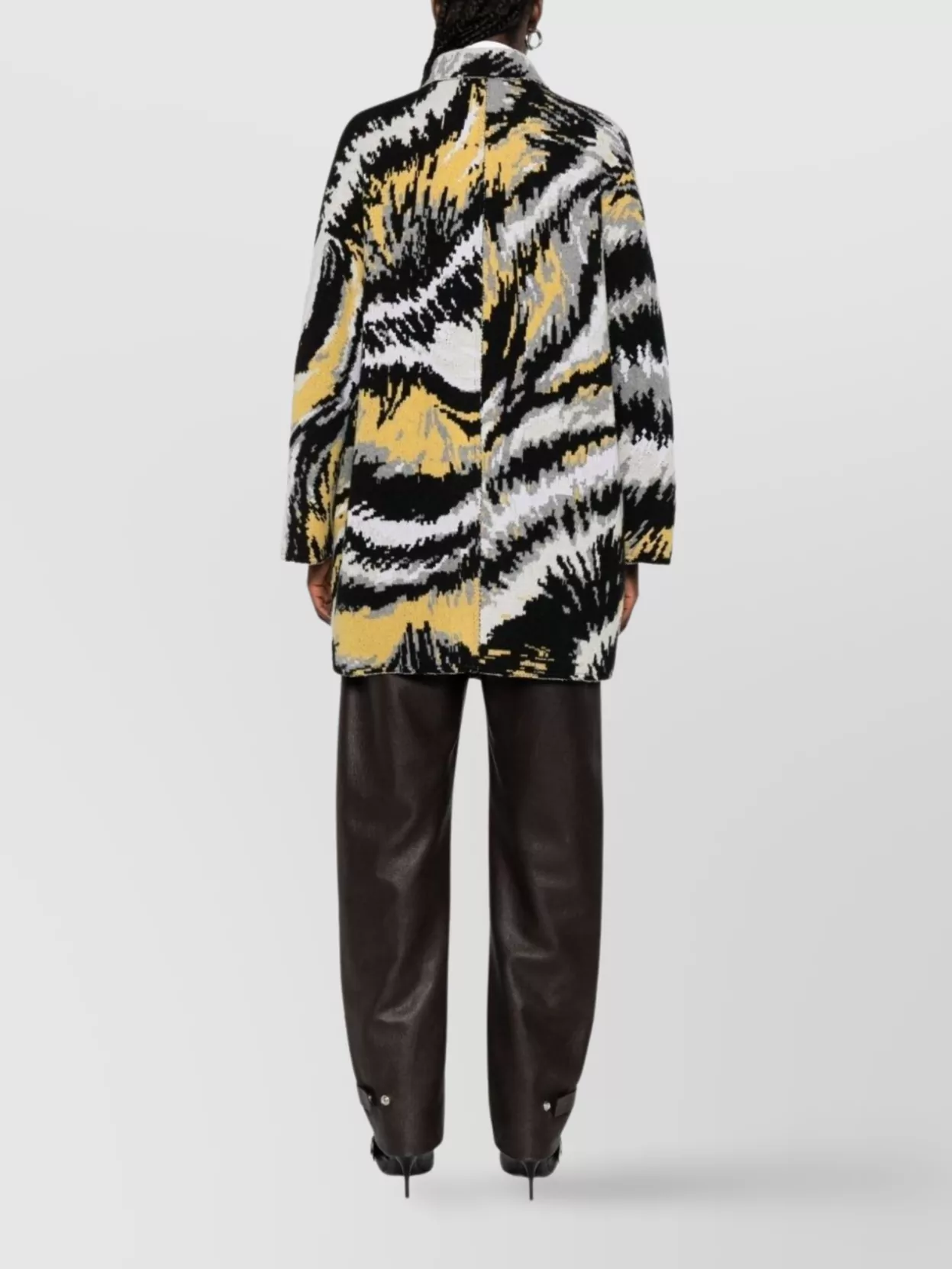 Missoni Abstract Pattern Double Breasted Wool Coat