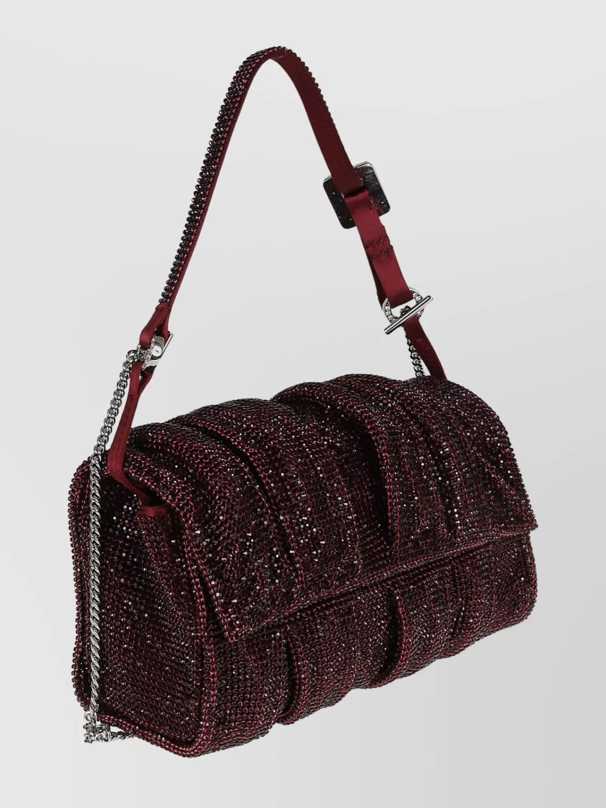 Benedetta Bruzziches Rhinestone Flap Shoulder Bag Chain Strap