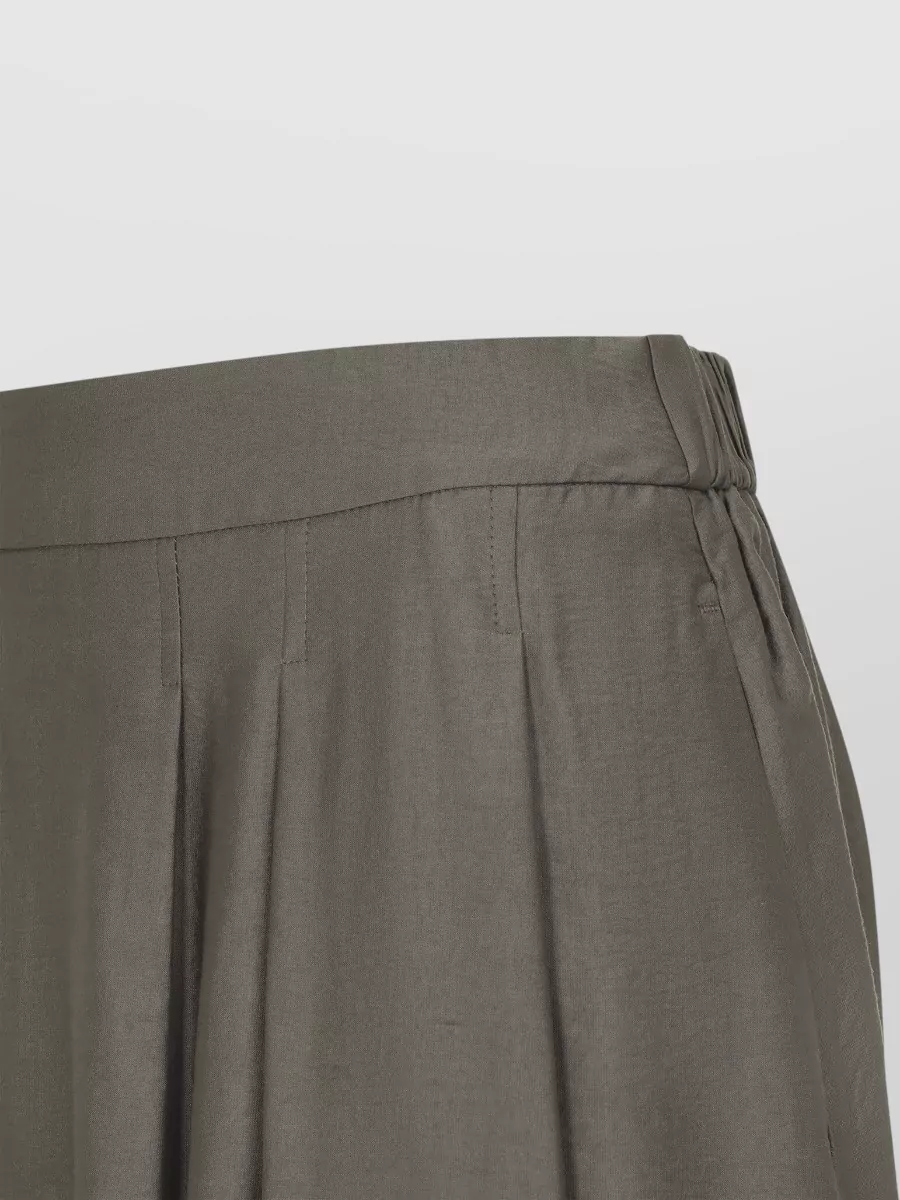 Peserico Lyocell A Line Midi Skirt Pleated