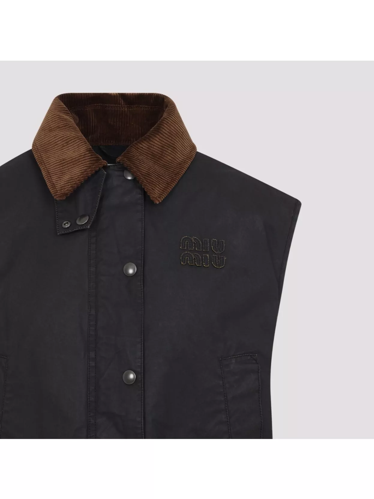 Miu Miu Corduroy Collar Jacket In Black