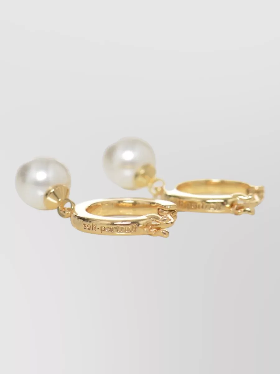 Self-Portrait Pearl Hoop Earrings