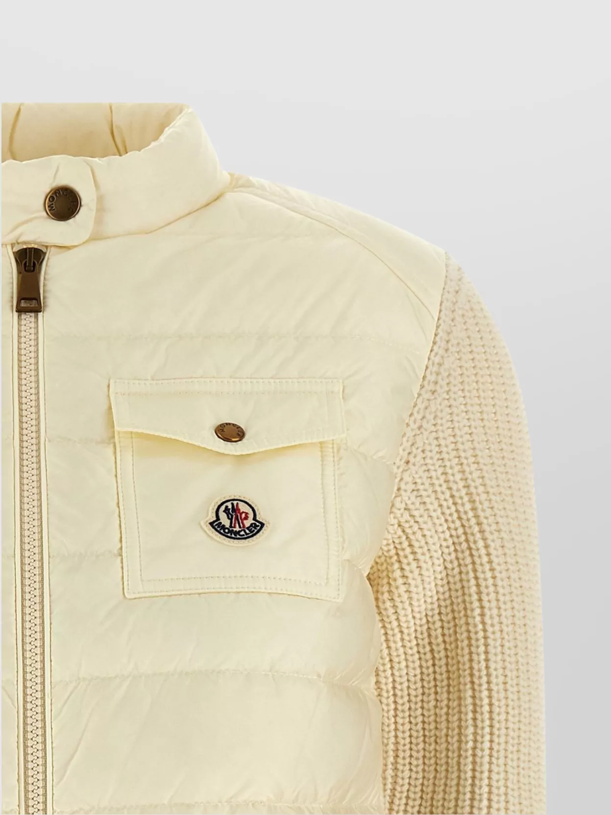 Moncler Padded Cardigan Sweaters And Cardigans White In Neutral