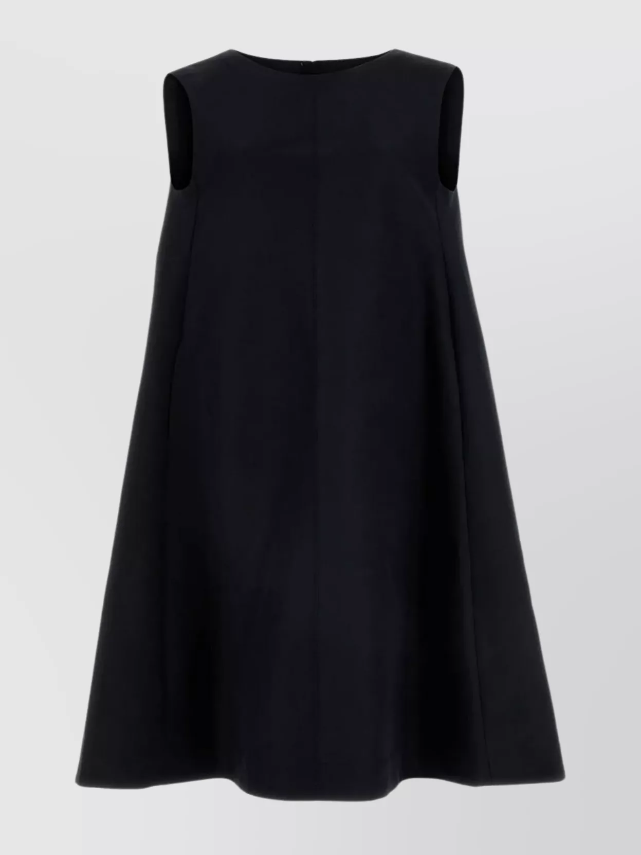 Shop Marni Flared Cotton Dress With Round Neckline And Seam Pockets In Black