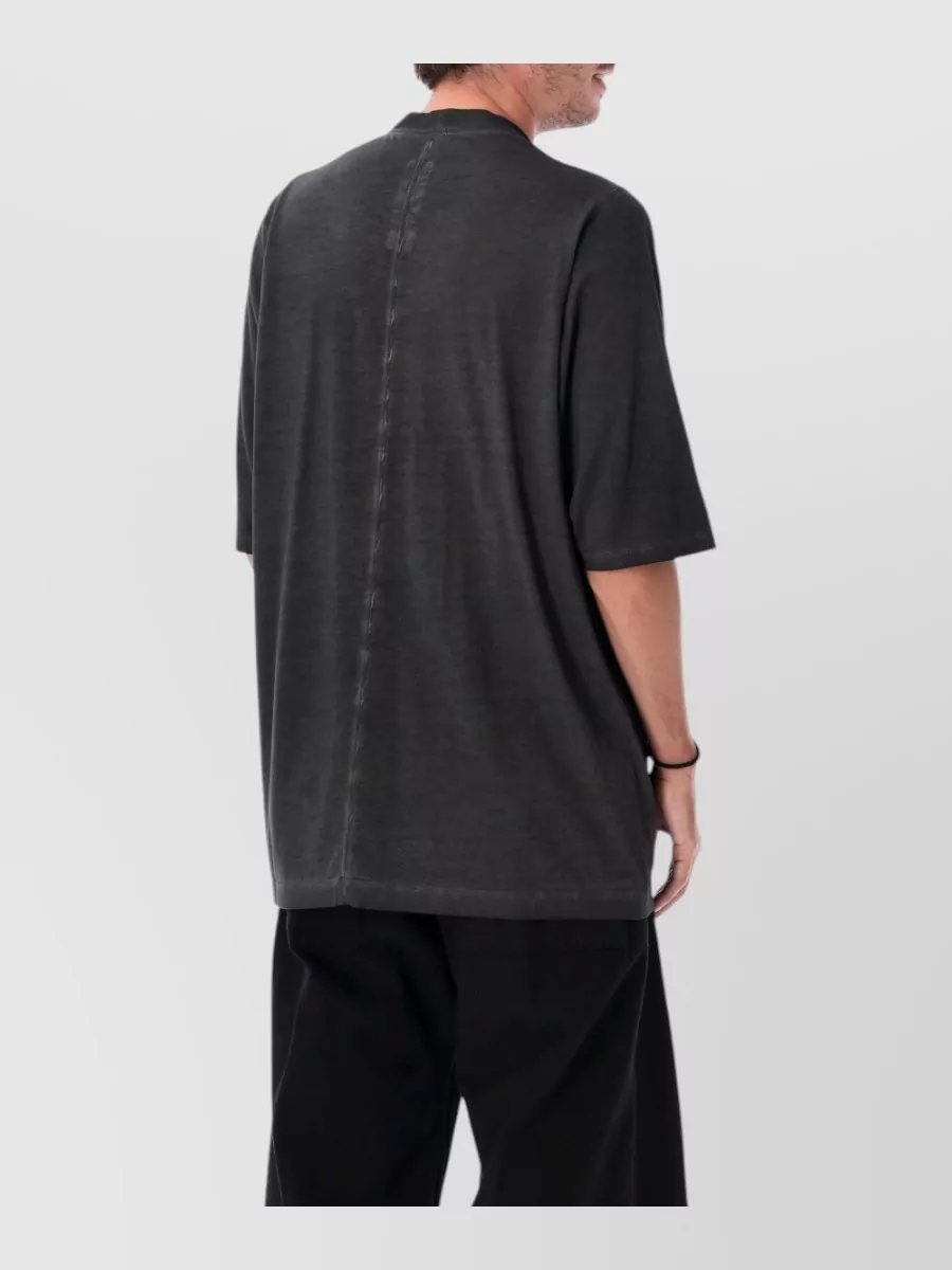 Rick Owens Drkshdw Cotton Oversized Ribbed Crew Neck Short Sleeve T Shirt