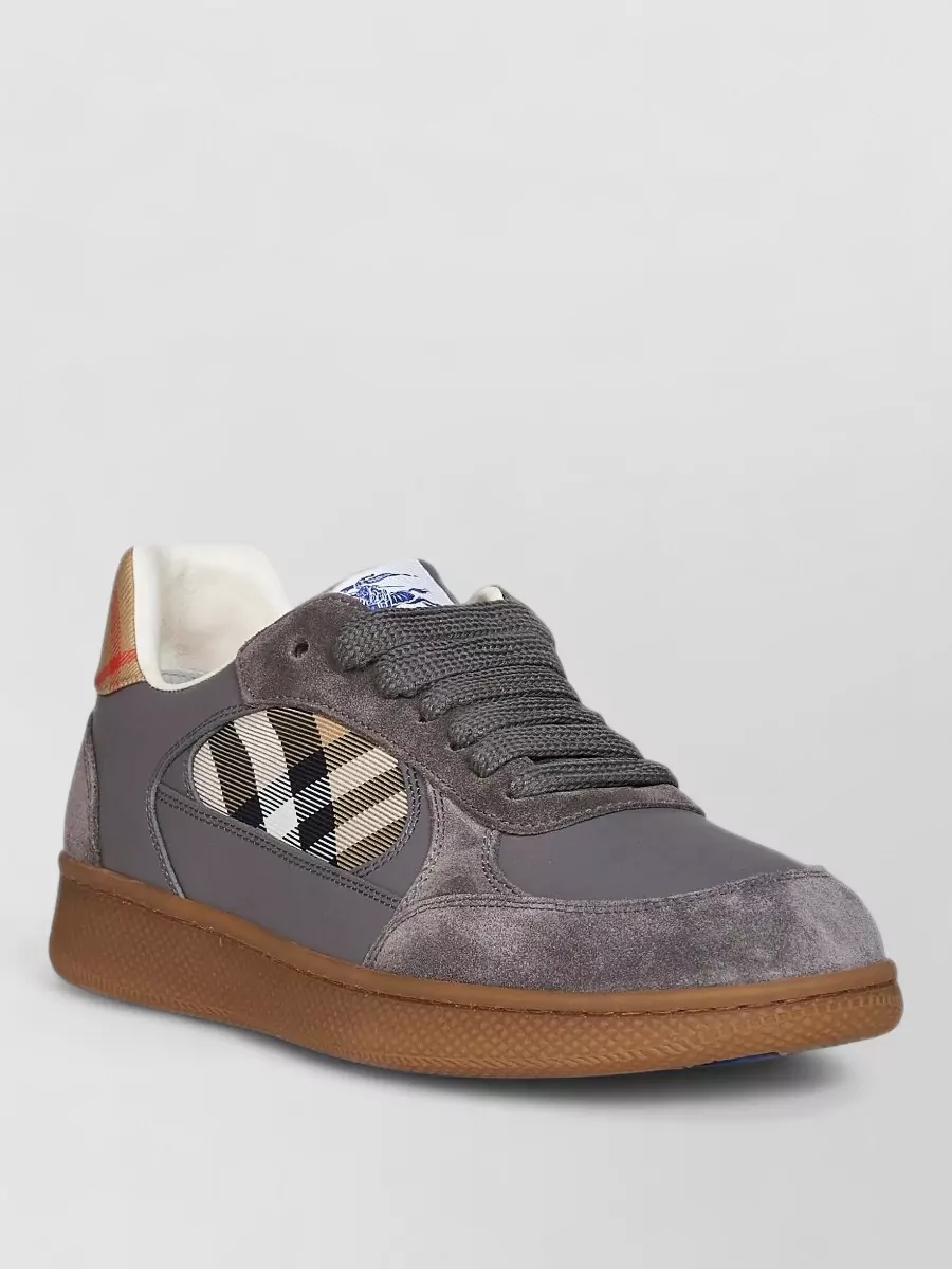 Burberry Leather Check Low-Top Sneakers
