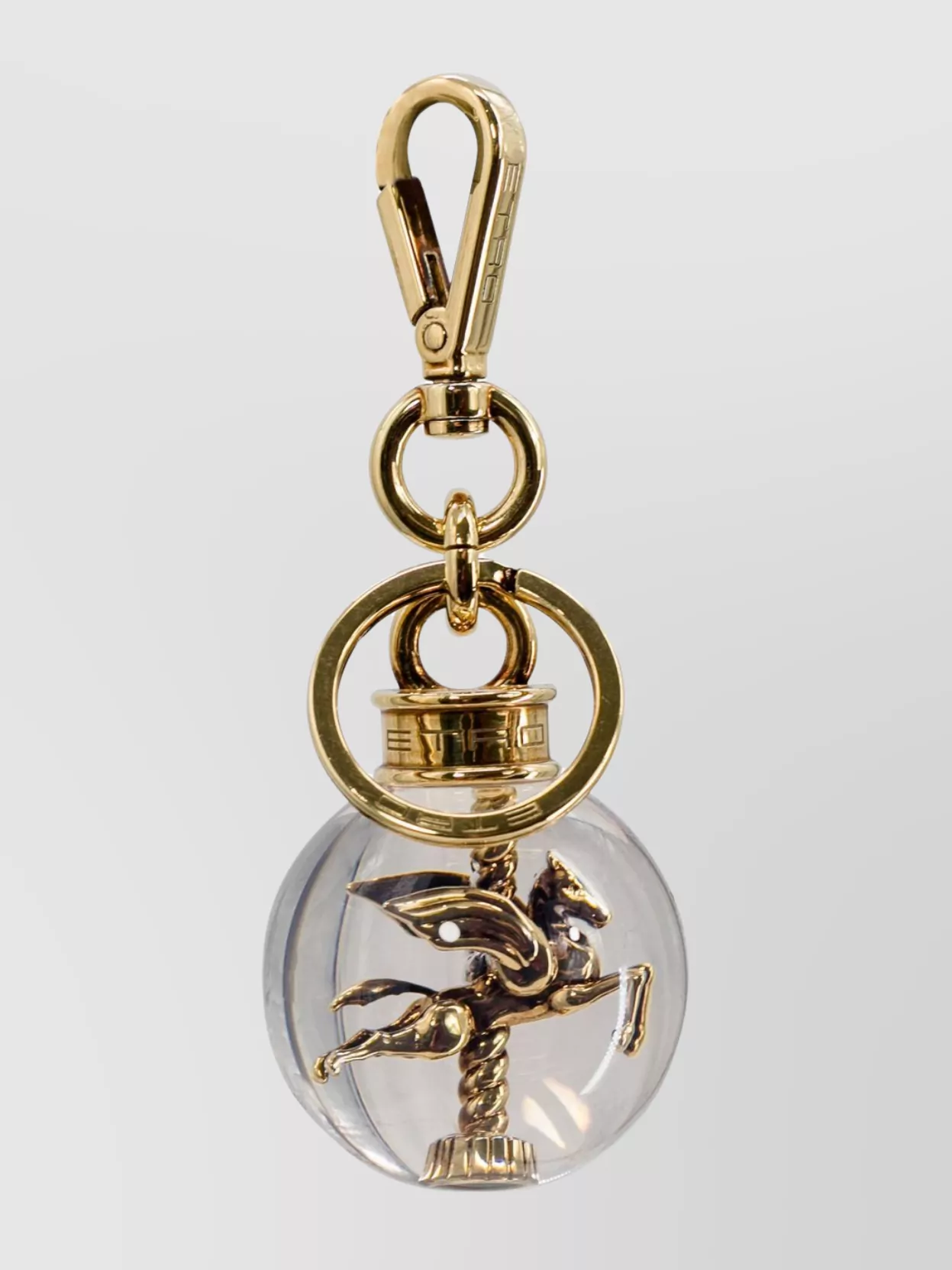 Shop Etro Spherical Pegasus Charm With Brass And Plexiglass