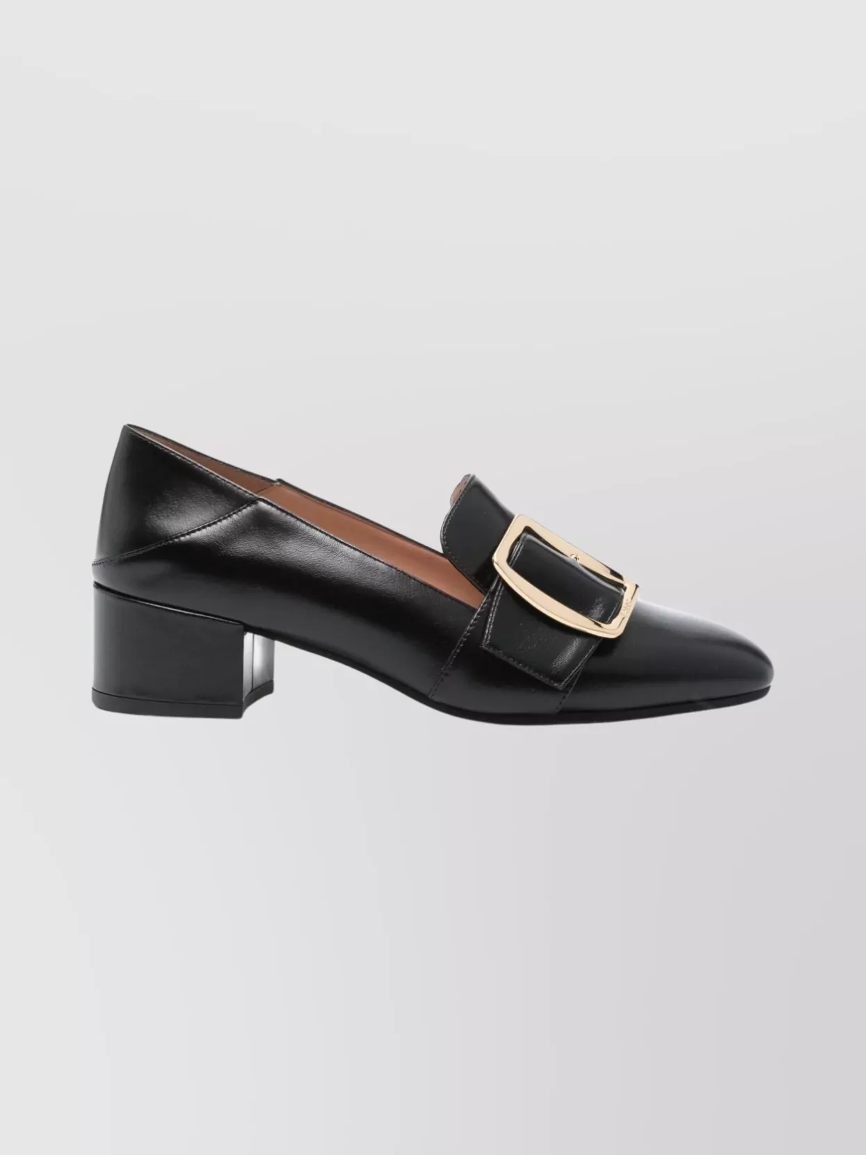 Bally Almond Toe Loafers Block Heel