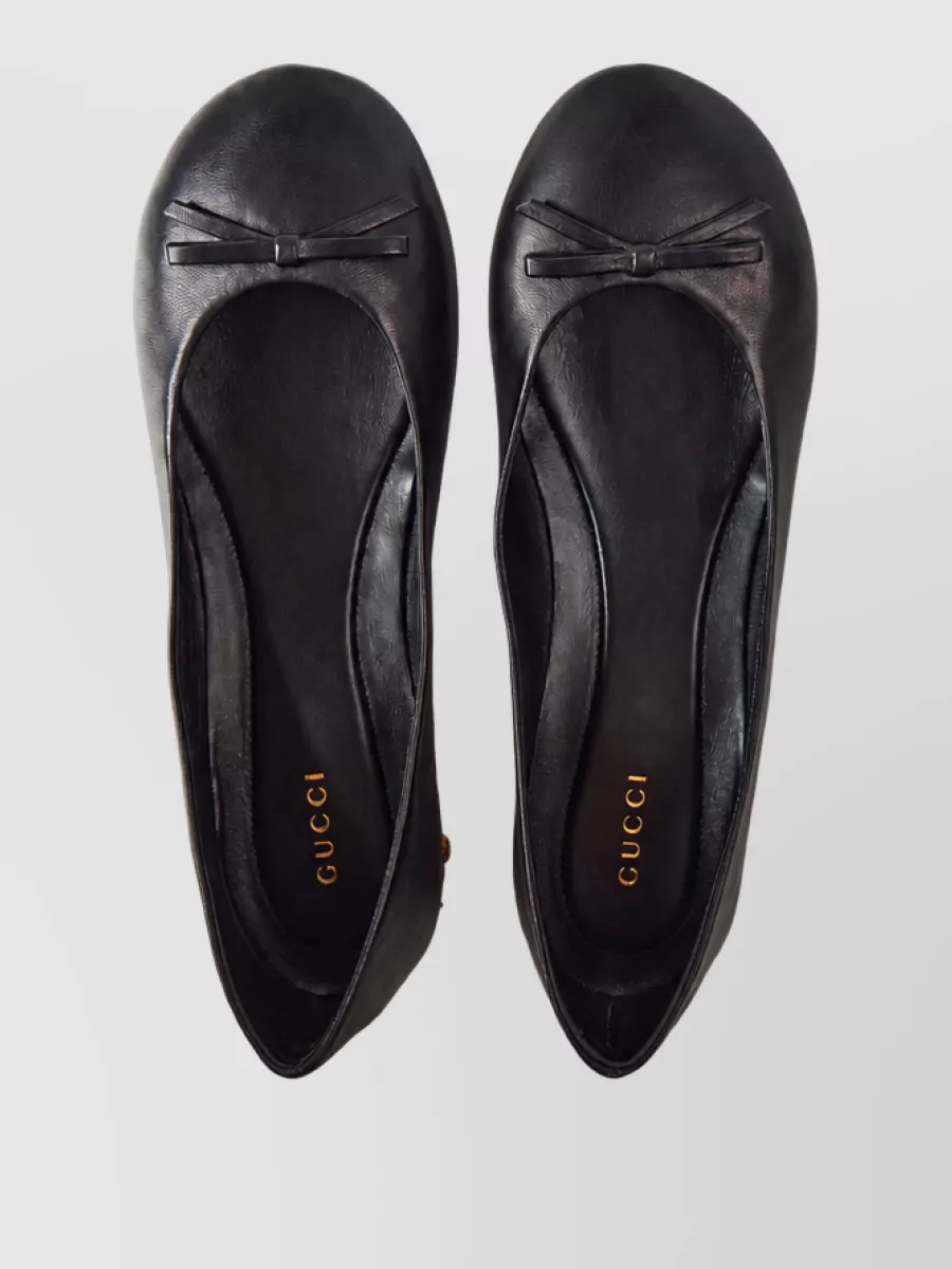 Gucci Leather Studded Ballerina Shoes