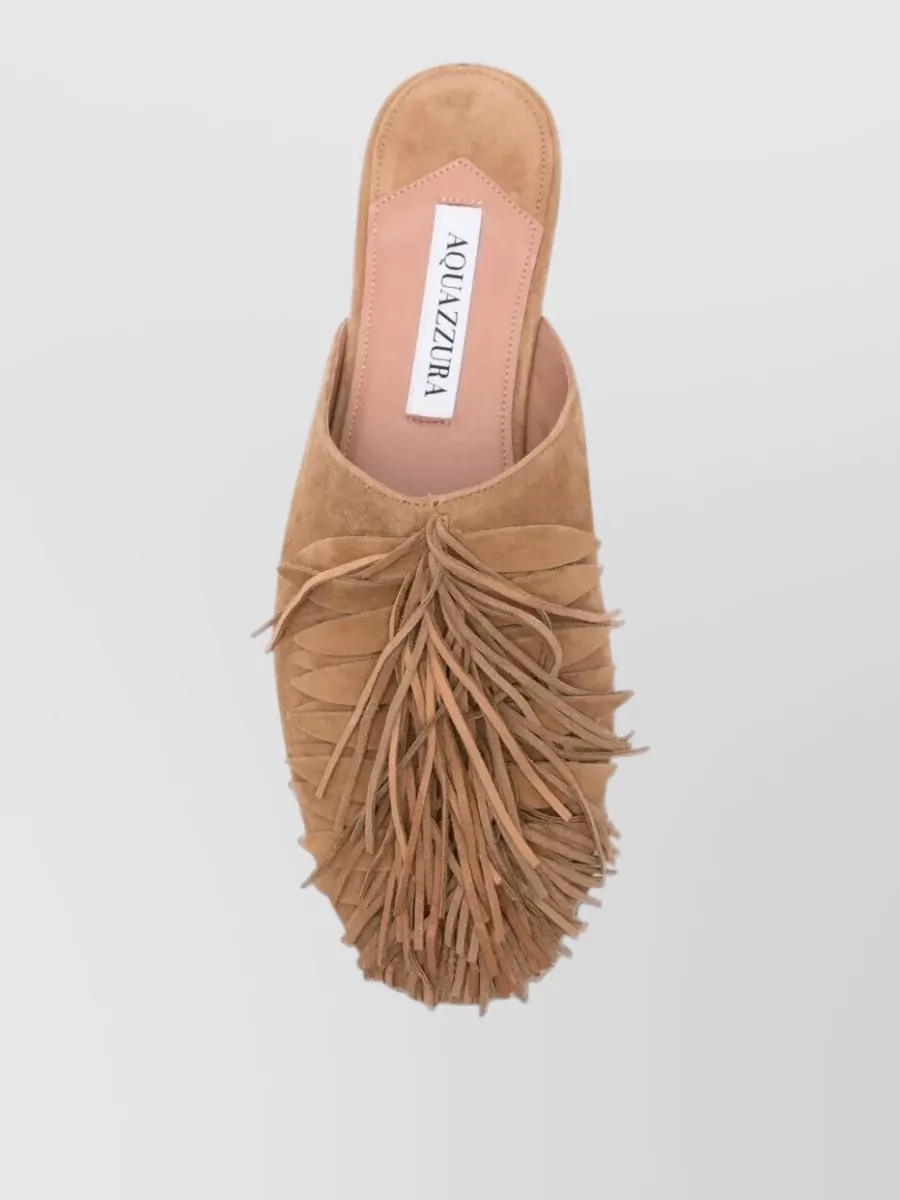 Aquazzura Suede Maverick Flat Mules