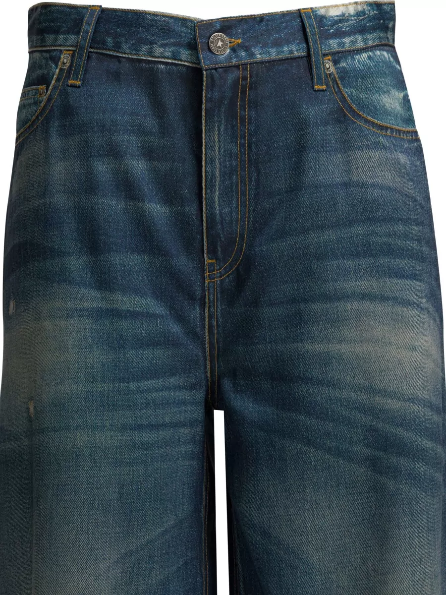 Golden Goose Denim Trousers Faded Effect Belt Loops Pockets