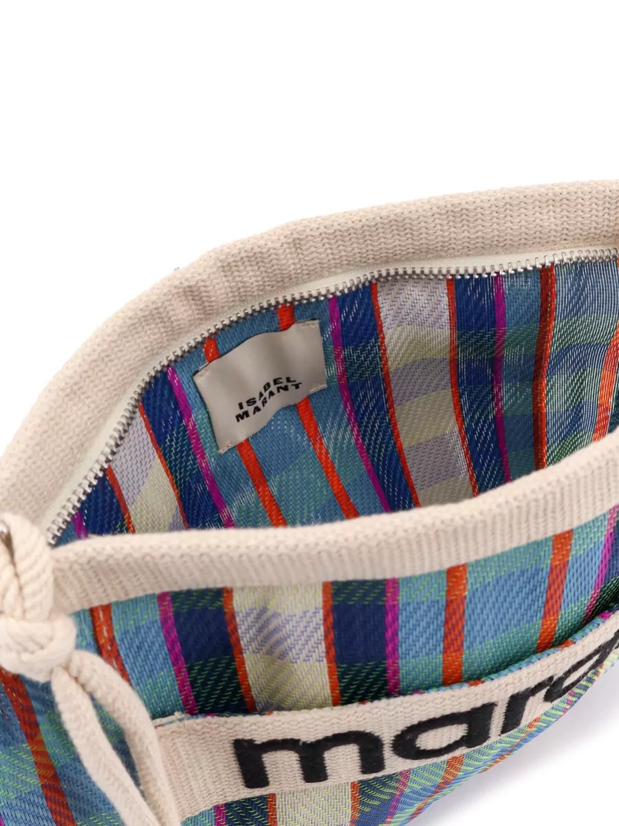 Isabel Marant Nylon Clutch Bag Striped Pattern Design