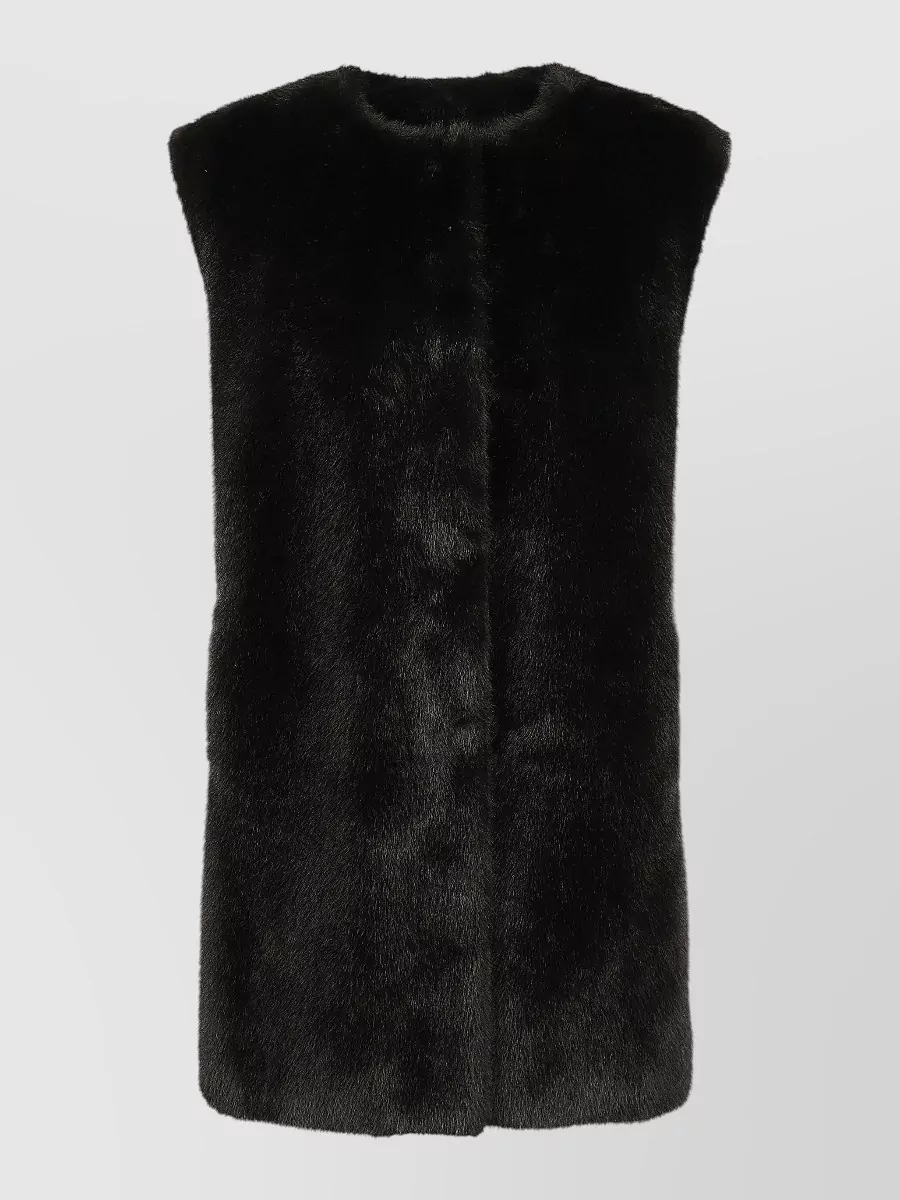 Herno faux fur crew neck vest