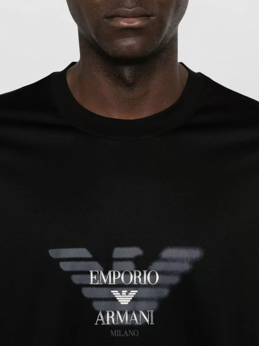 Emporio Armani Logo-Print Crew-Neck Short-Sleeve T-Shirt