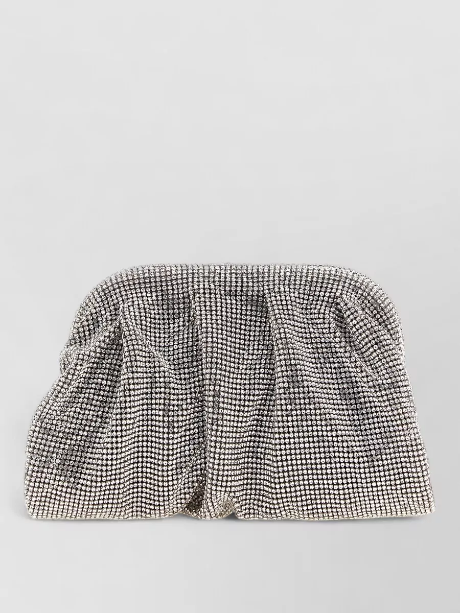 Benedetta Bruzziches crystal-embellished draped mini clutch bag