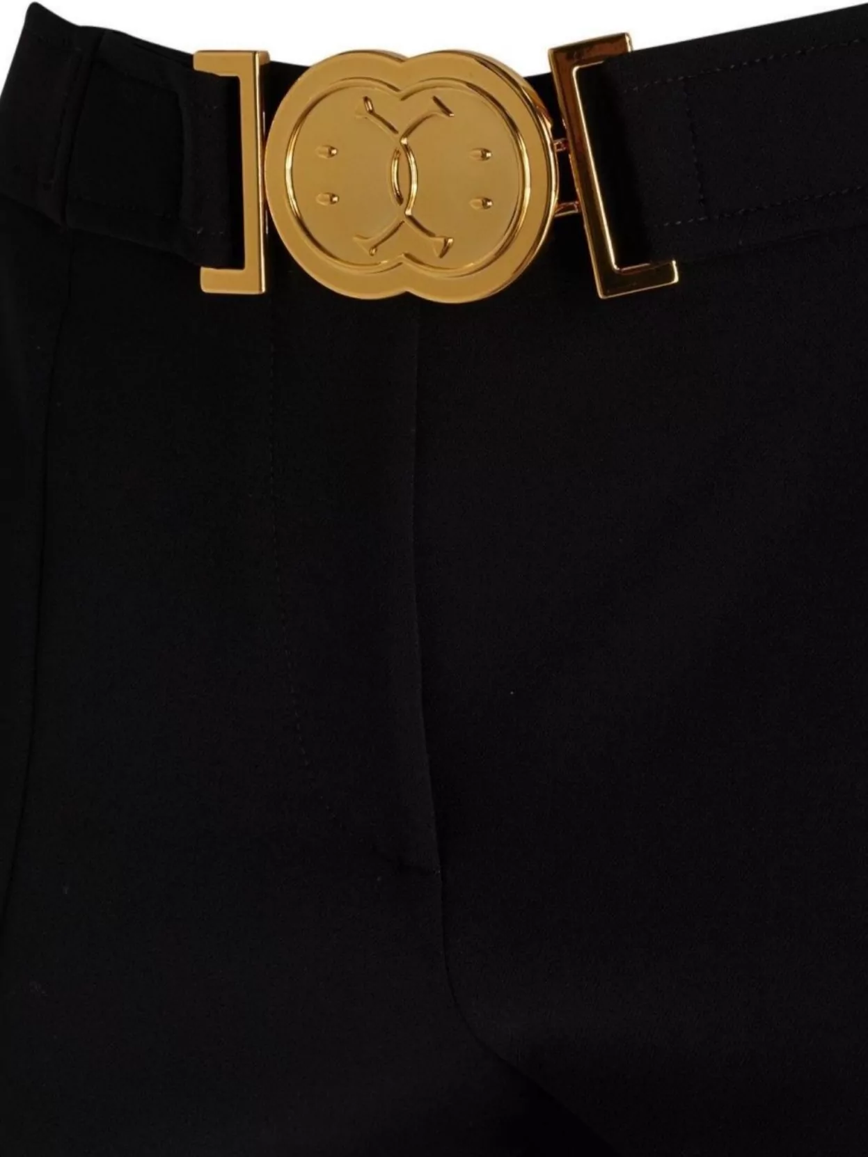 Moschino Polyester Trousers With Golden Metal Buckle