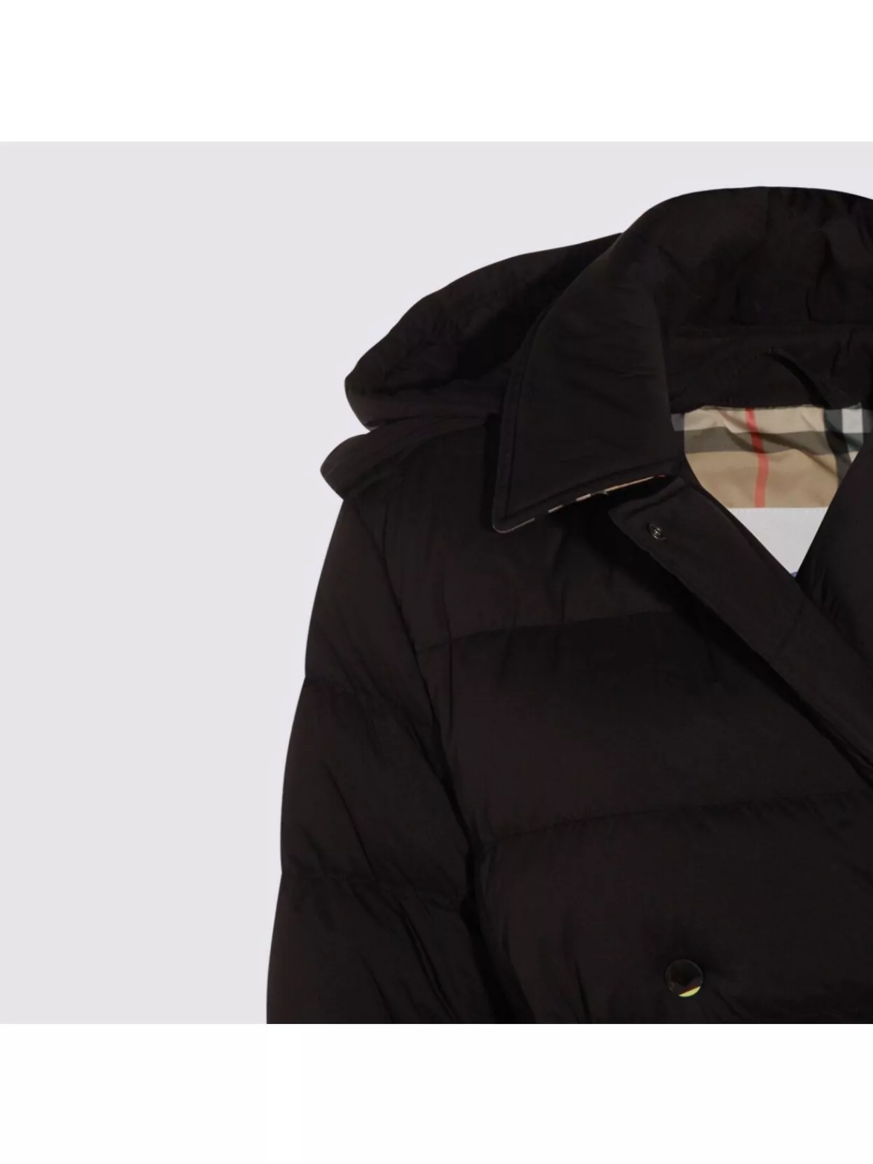 Burberry Quilted Hooded Double-Breasted Belted Jacket
