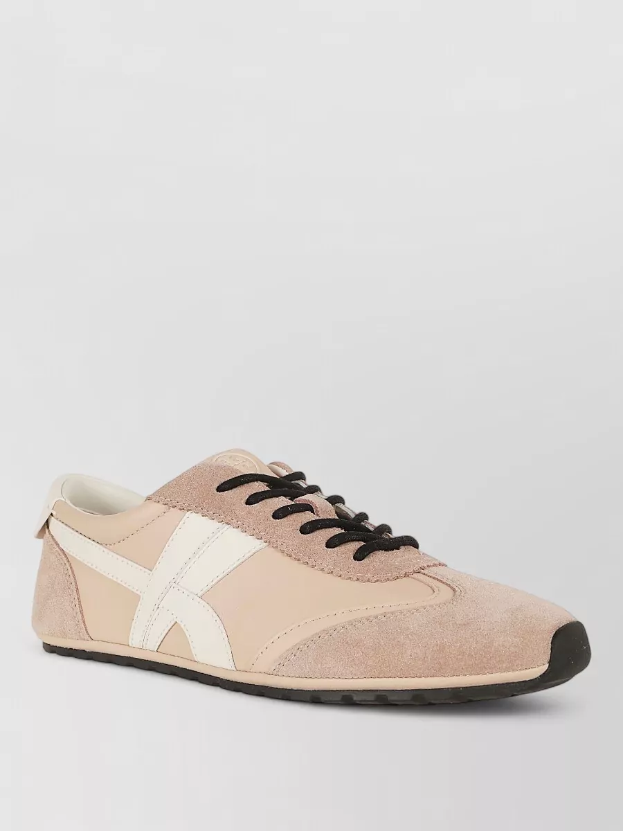 Tory Burch Leather Suede Low-Top Sneakers