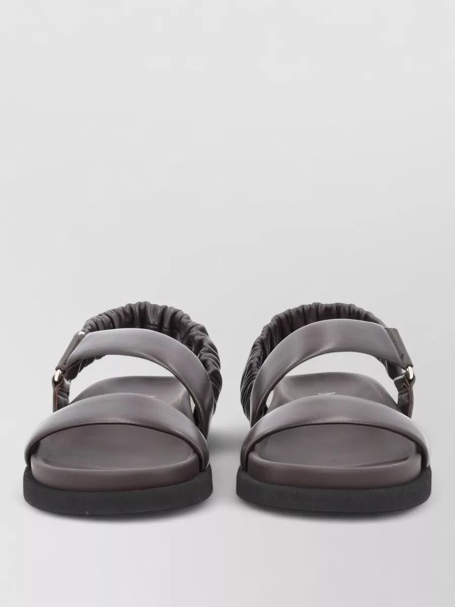 Max Mara Leather Slides In Brown