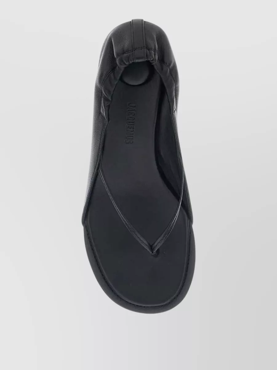 Jacquemus Leather Gathered Thong Sandals