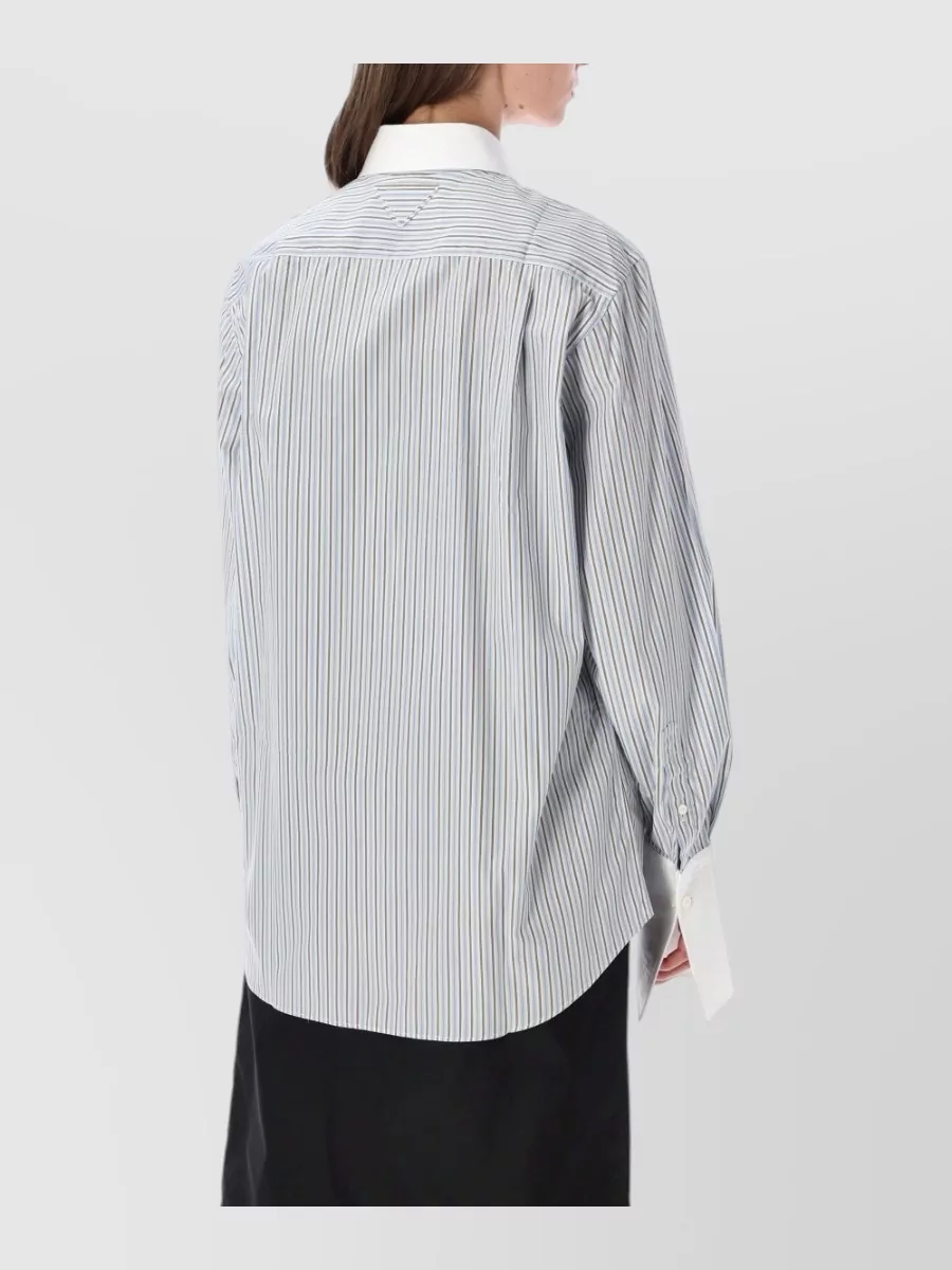 Prada Striped Relaxed-Fit Cotton Shirt