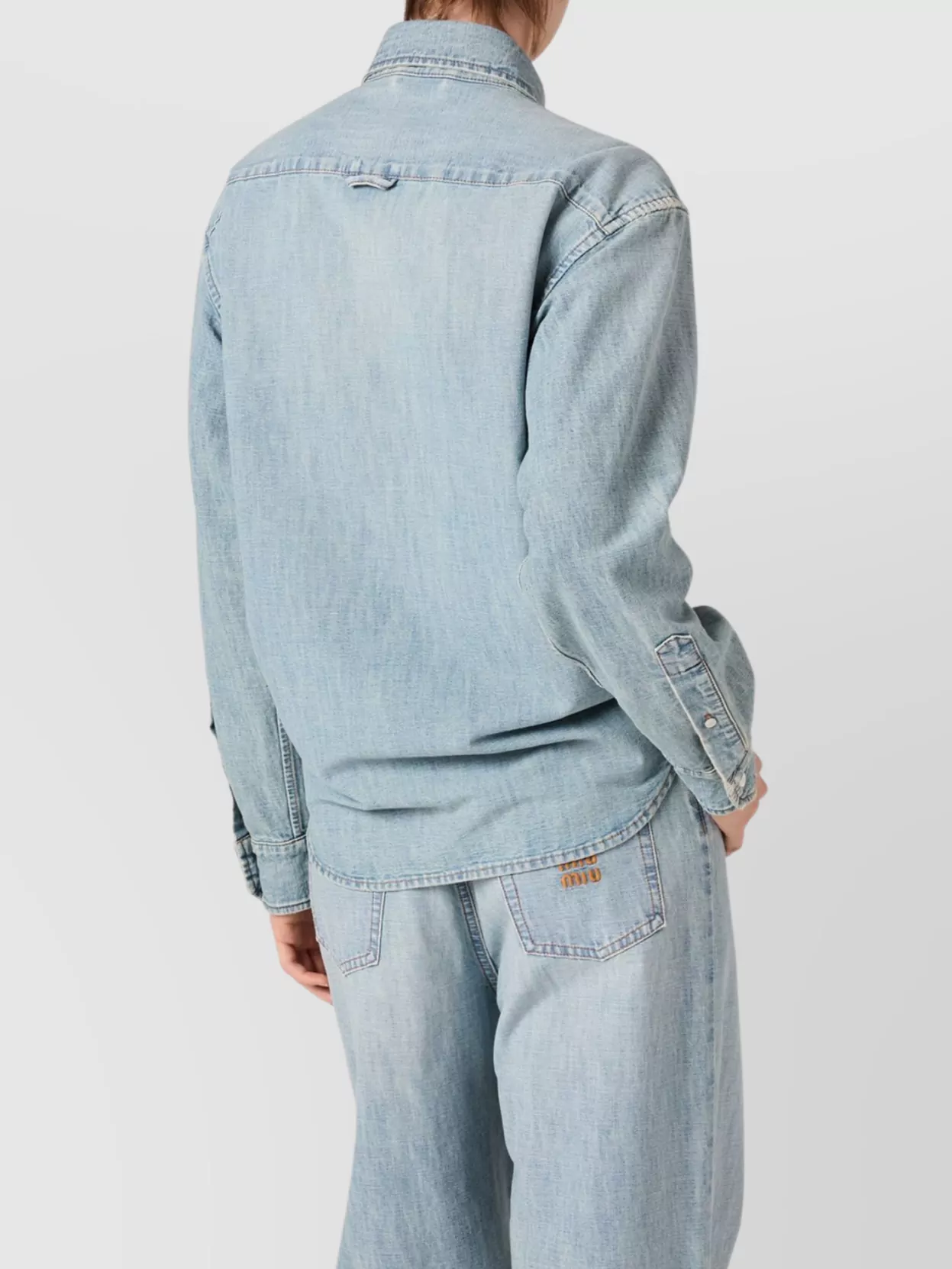 Miu Miu Stylish Collared Shirt Chest Pocket