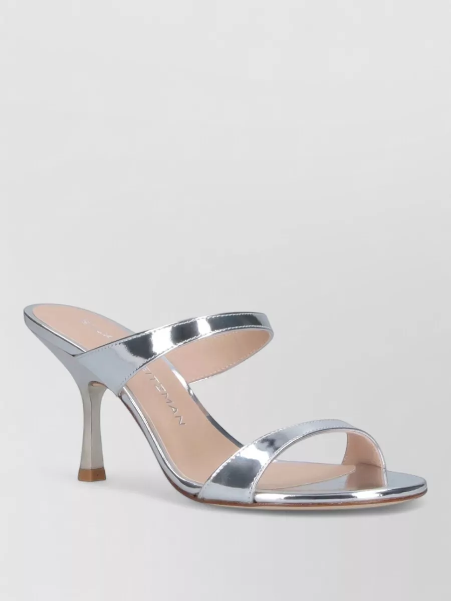 Stuart Weitzman Nudist 85 Metallic Leather Mules