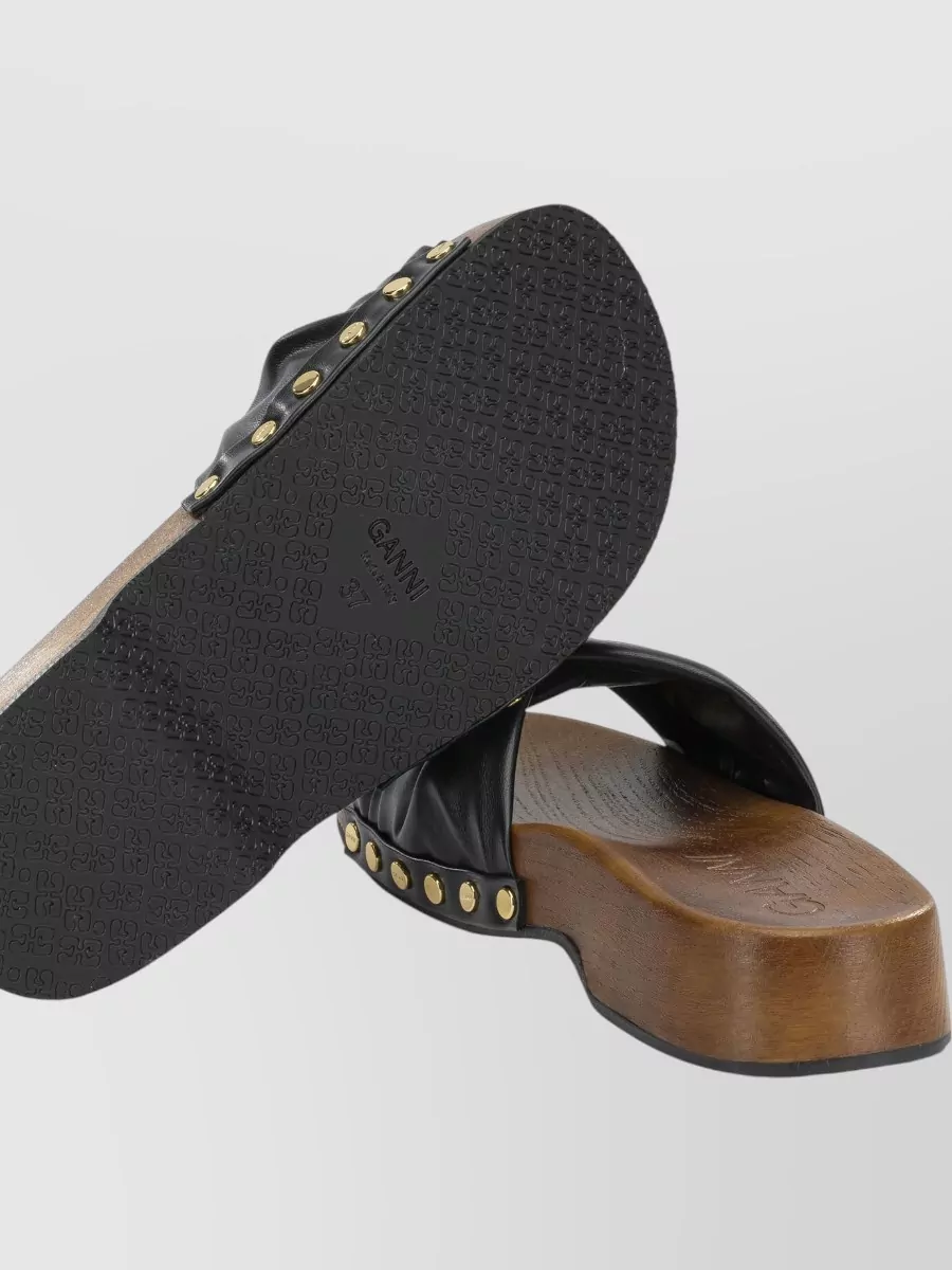 Ganni Leather Slide Sandals