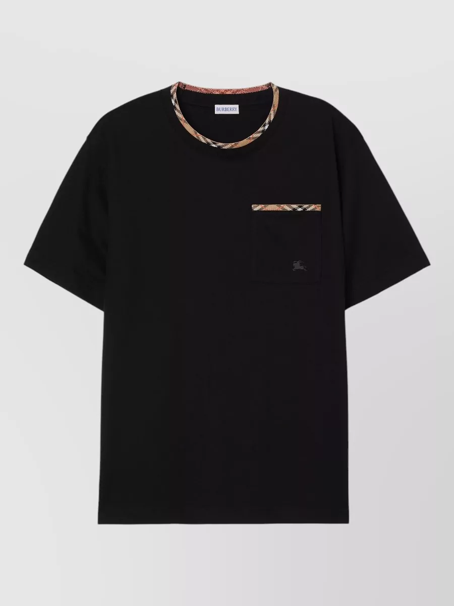 Burberry cotton check trim t-shirt