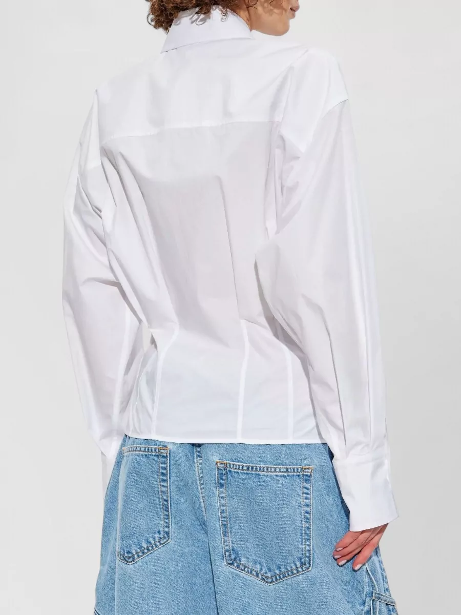 The Attico Long Sleeve Collared Shirt Tailored Seams